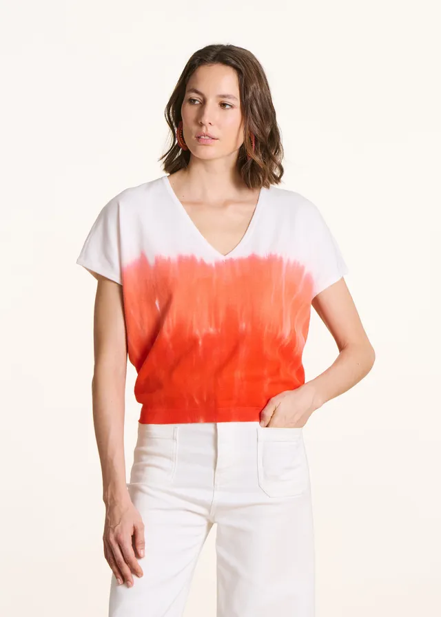 la-f-e-marabout-e-fataja-pullover-orange-tie-dye-bio image 1