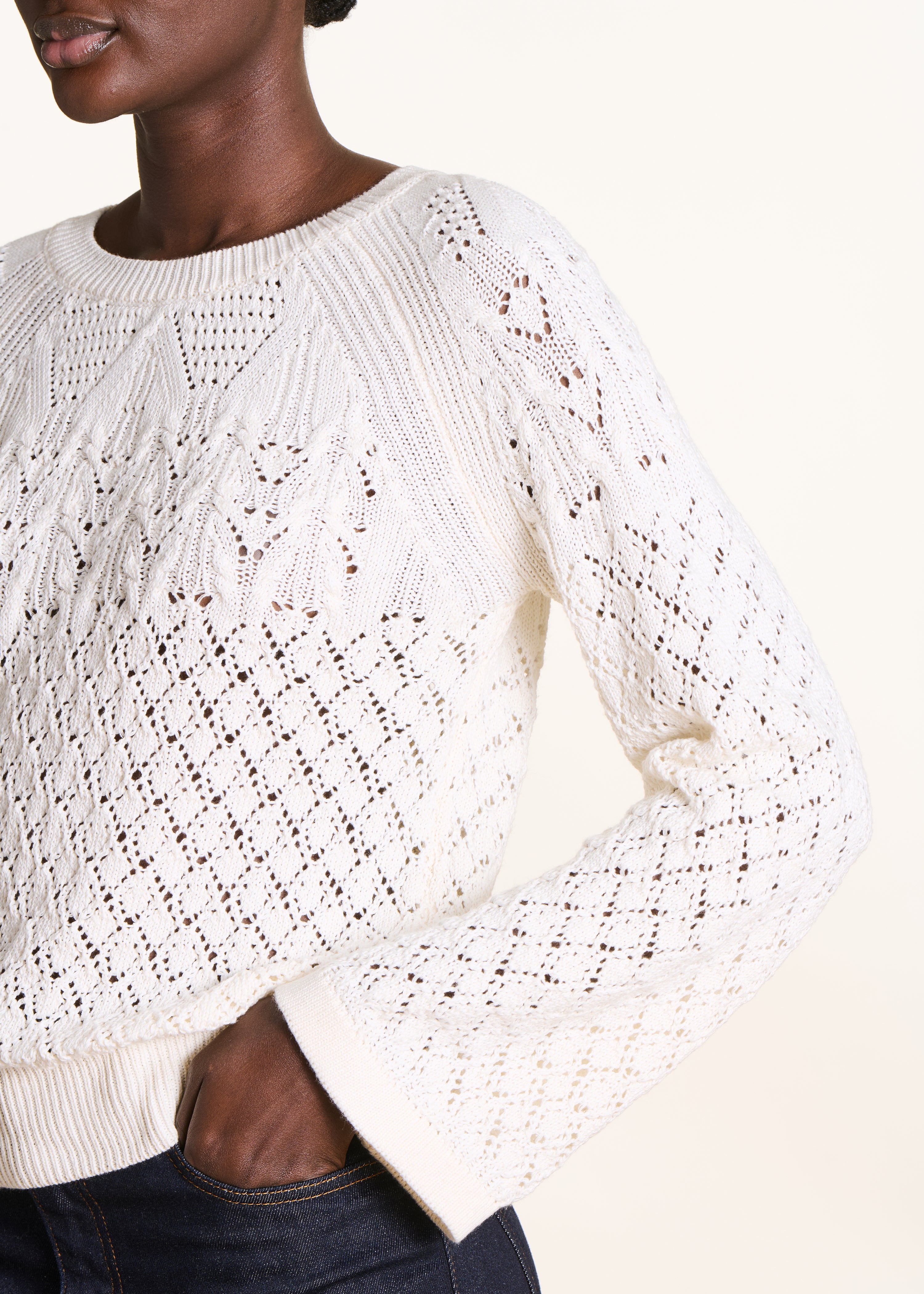 la-f-e-marabout-e-pullover-ecru-lochstrick-langarm image 5