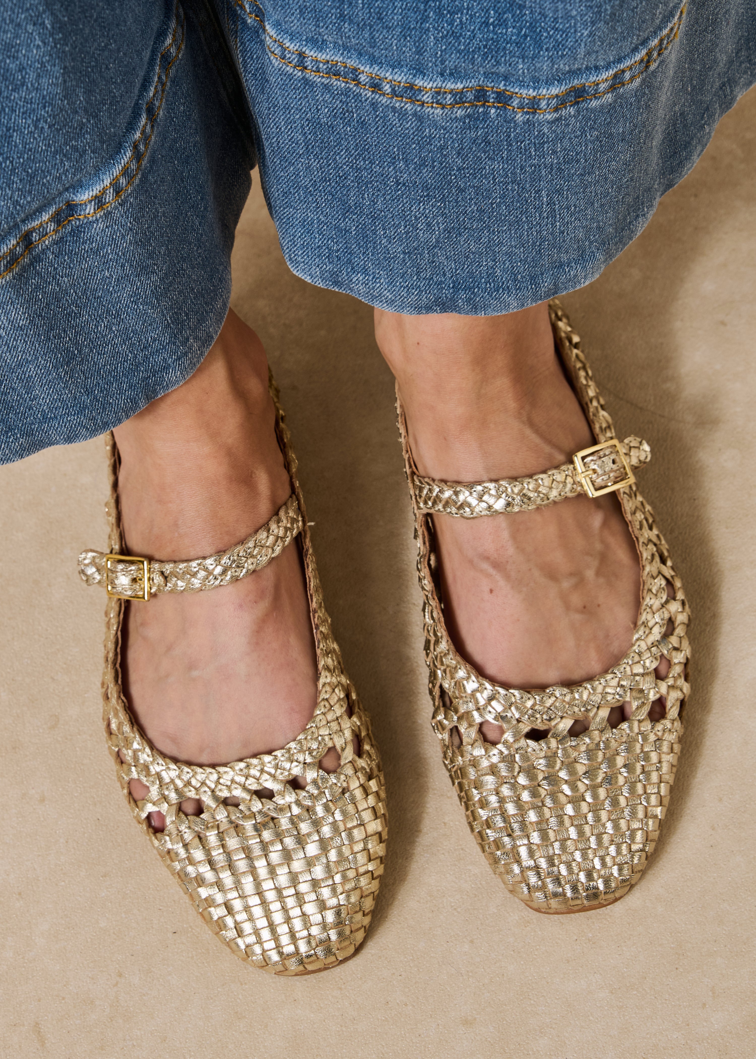 la-f-e-marabout-e-ballerinas-gold-leder-fatigue-gr-38 image 3