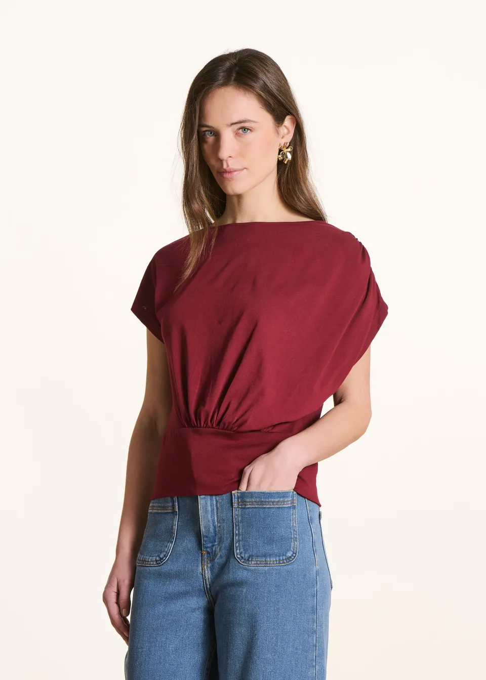 la-f-e-marabout-e-t-shirt-bordeaux-bio-baumwolle-mahogany image 1