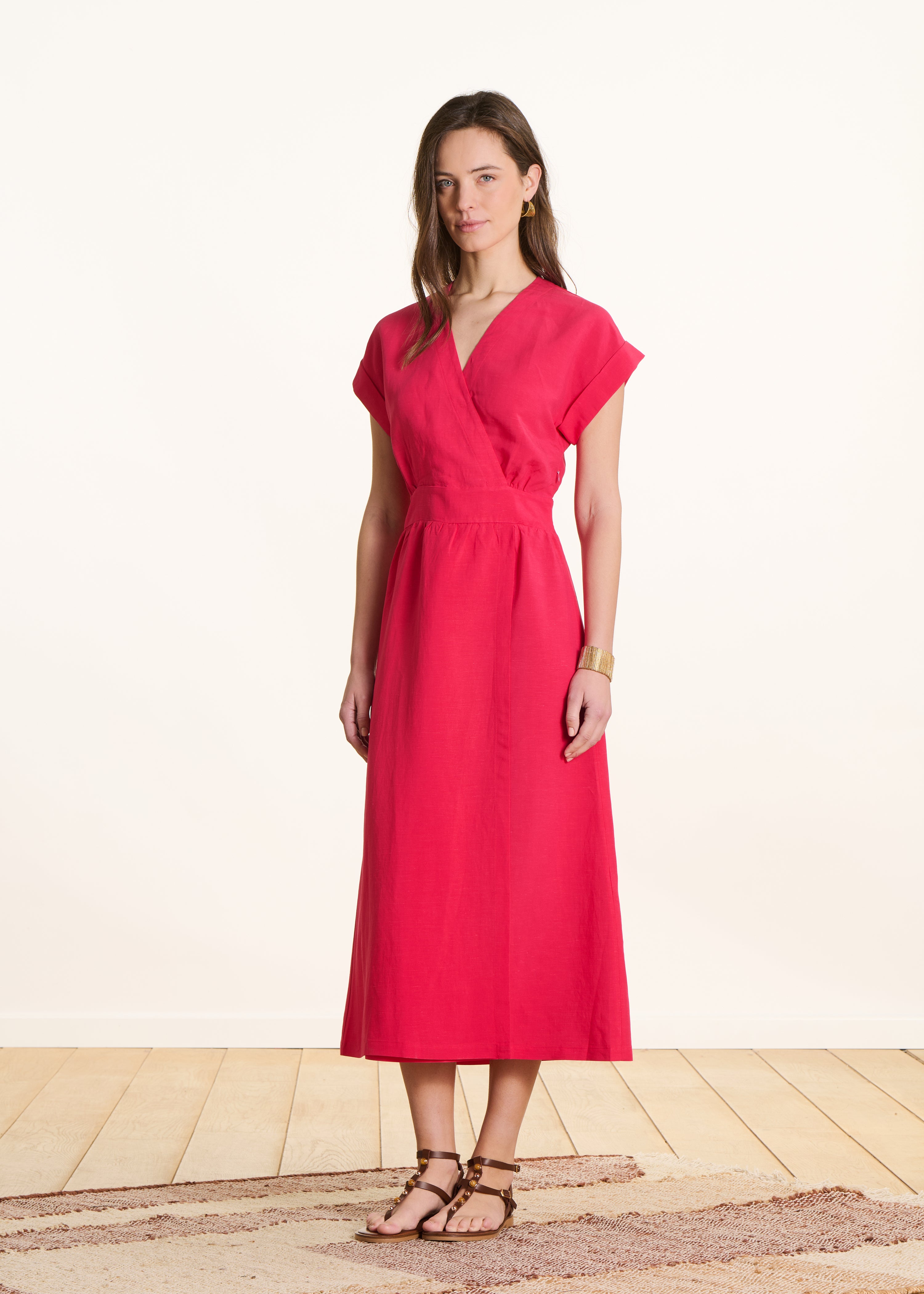 la-f-e-marabout-e-fresa-maxikleid-fuchsia-wickel-leinen image 1