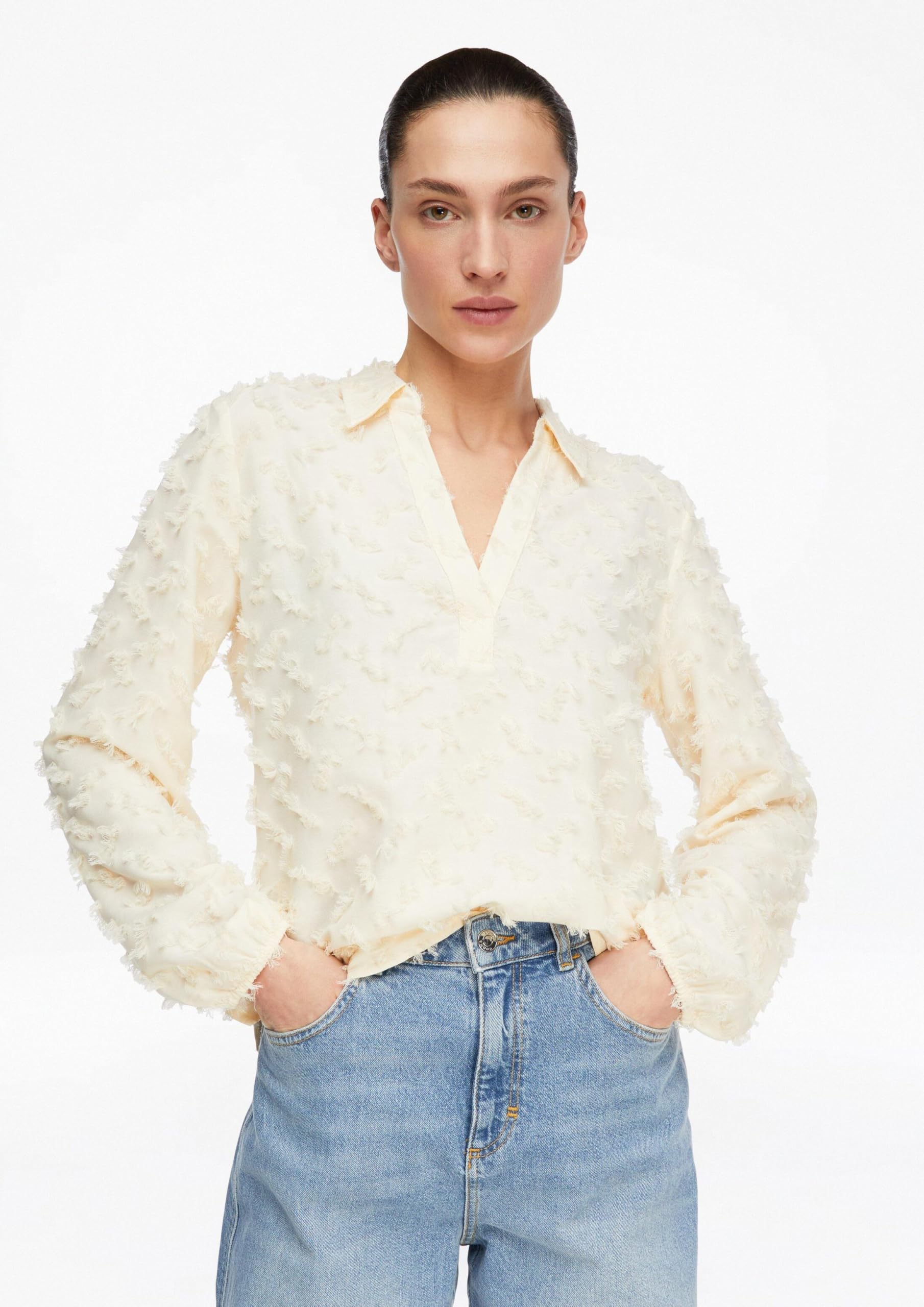 comma-jacquard-bluse-3-d-struktur-gr-46 image 3