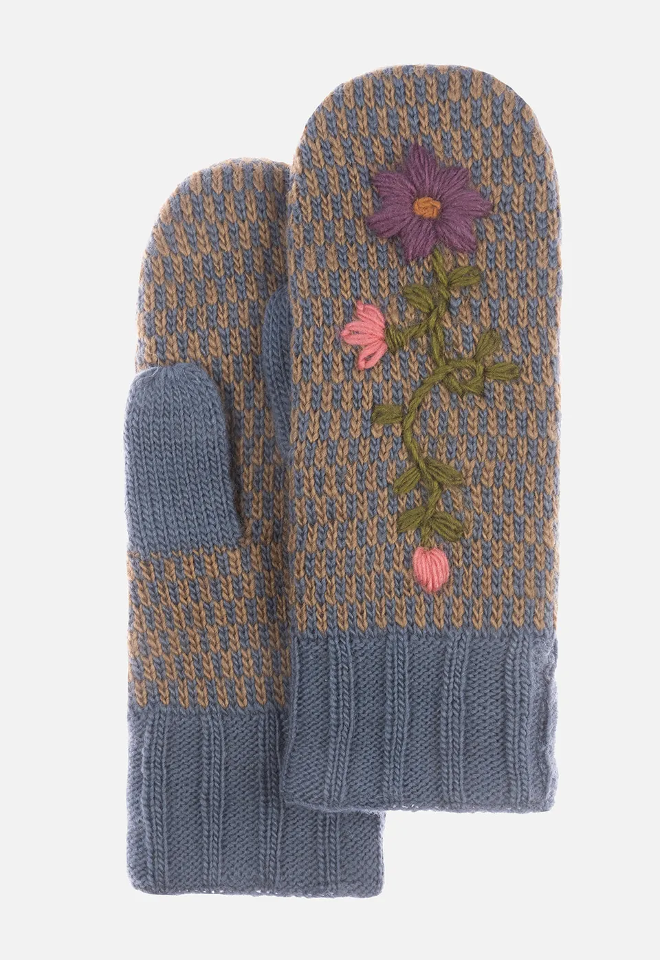 moshiki-biksha-mittens-f-ustlinge-wolle-blaugrau-stickerei image 1