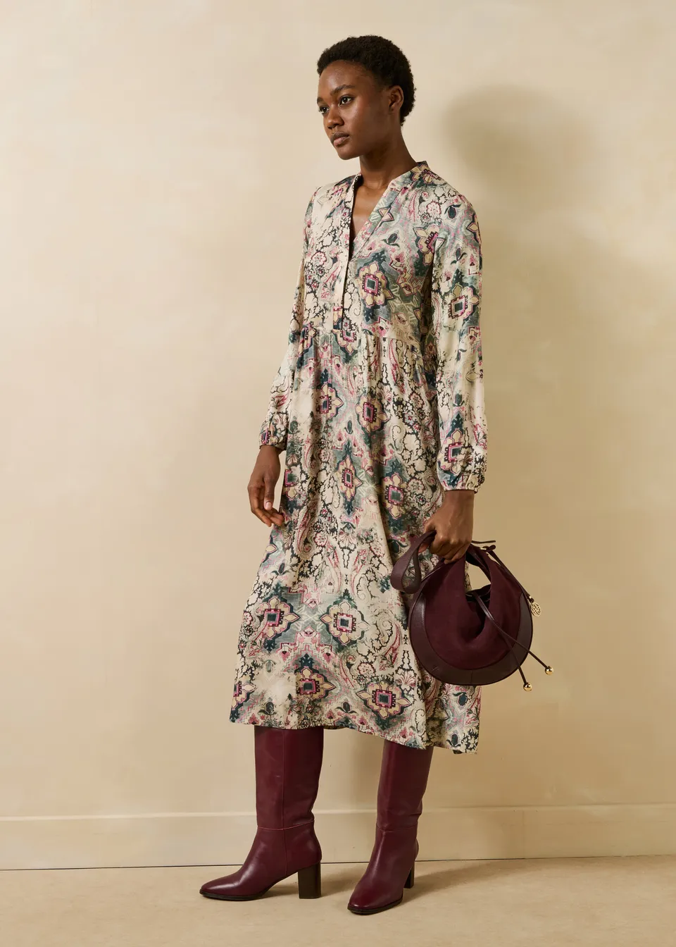 la-f-e-marabout-e-groquet-kleid-ecru-print-gr-38 image 1