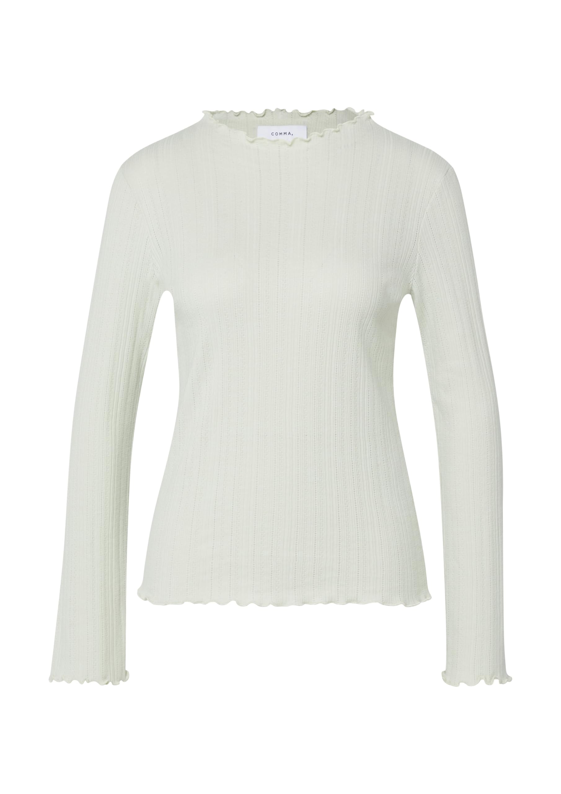 comma-langarmshirt-ajoursjersey-slim-fit-stehkragen-salbeigr-n image 3