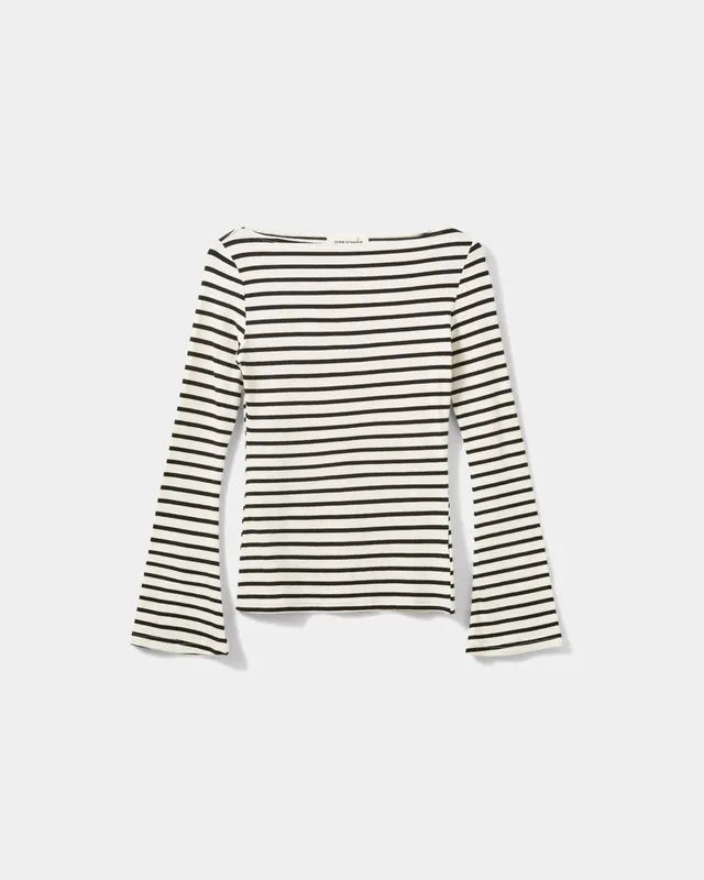 sofie-schnoor-cecesw-langarmshirt-wei-gestreift-bootsausschnitt image 1