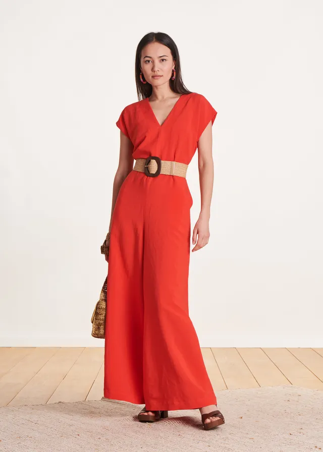 la-f-e-marabout-e-doloris-jumpsuit-orange-leinen-viskose image 1