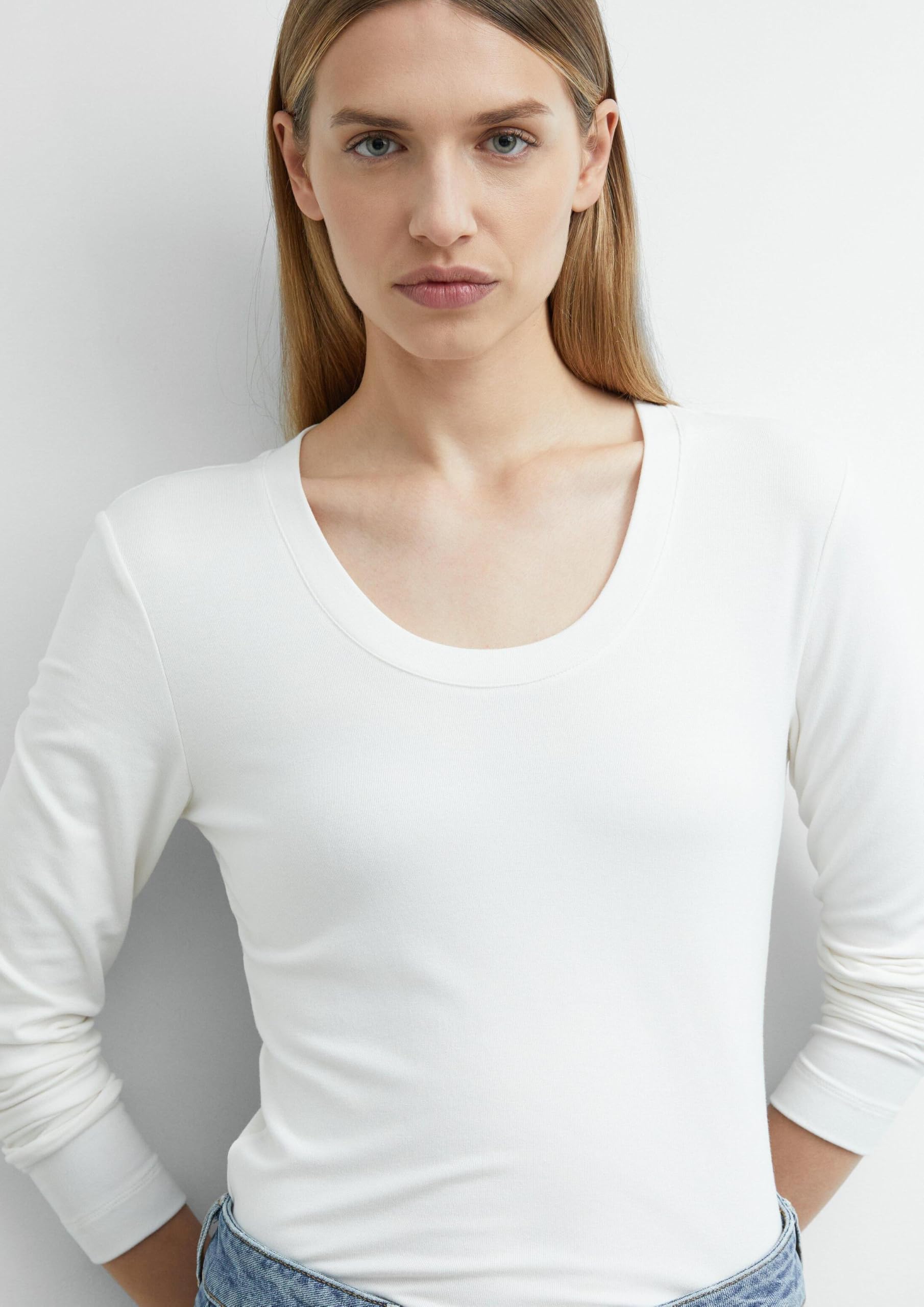 comma-langarm-shirt-slim-fit-jersey-wei-gr-34-rundhals image 3