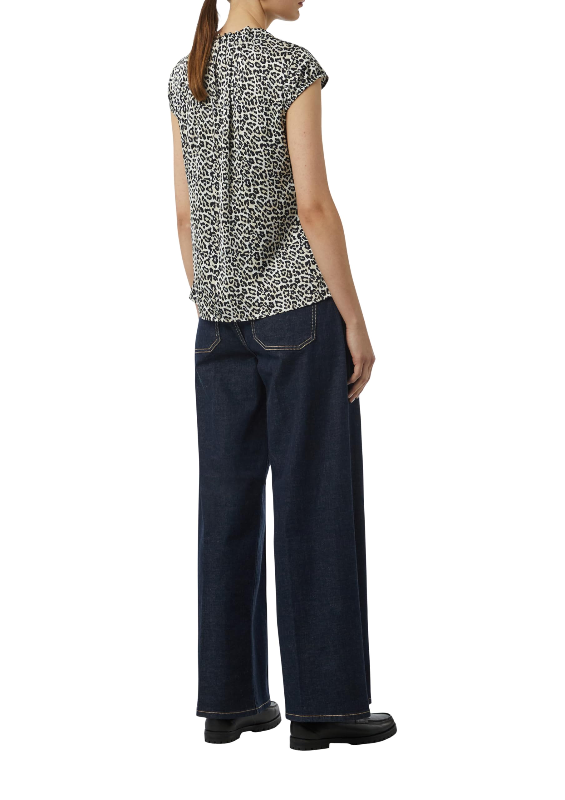 comma-blouses-satinbluse-mit-kapp-rmeln-gr-40-gemustert image 2