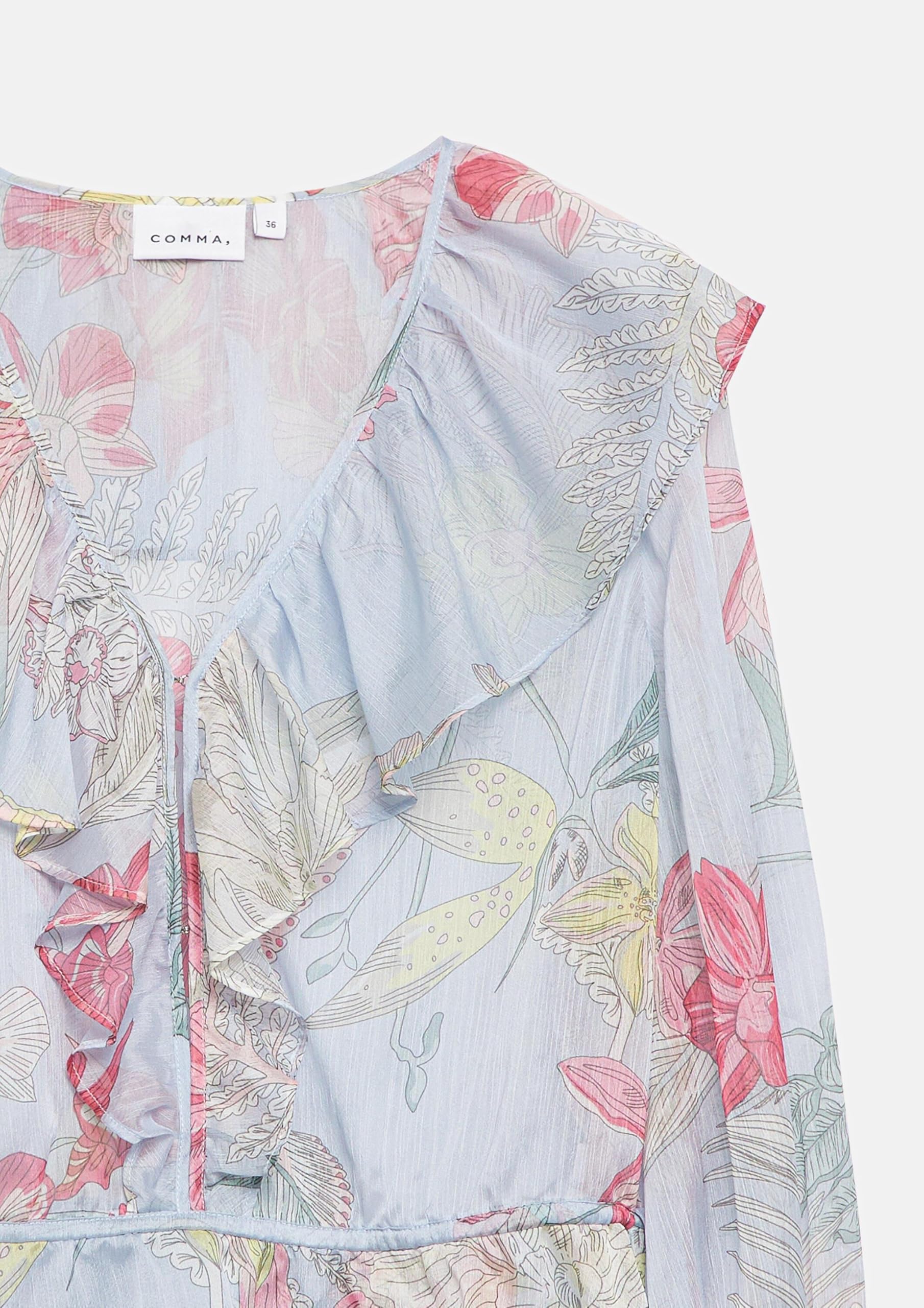 comma-bluse-chiffon-v-ausschnitt-volant-rmel-gr-34 image 5