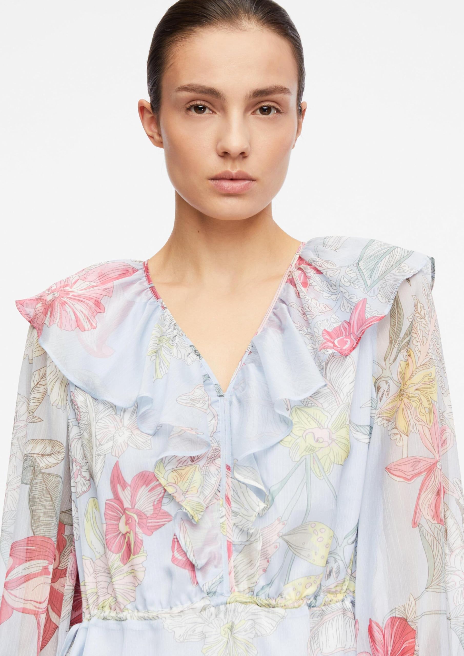 comma-kleid-v-ausschnitt-volants-relaxed-fit-midi image 3