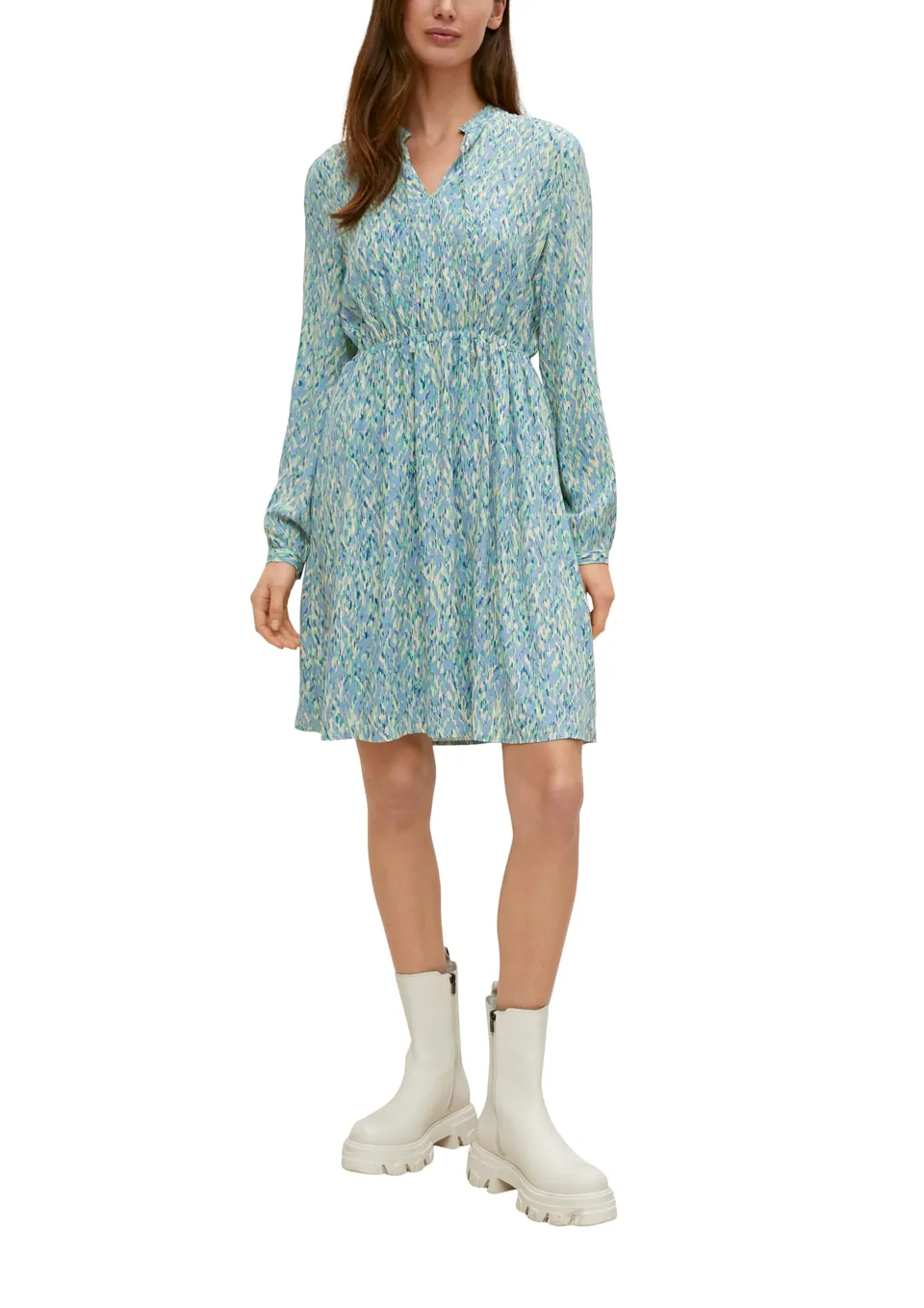 comma-dresses-cr-pe-kleid-aus-viskose-kleid-blau image 1