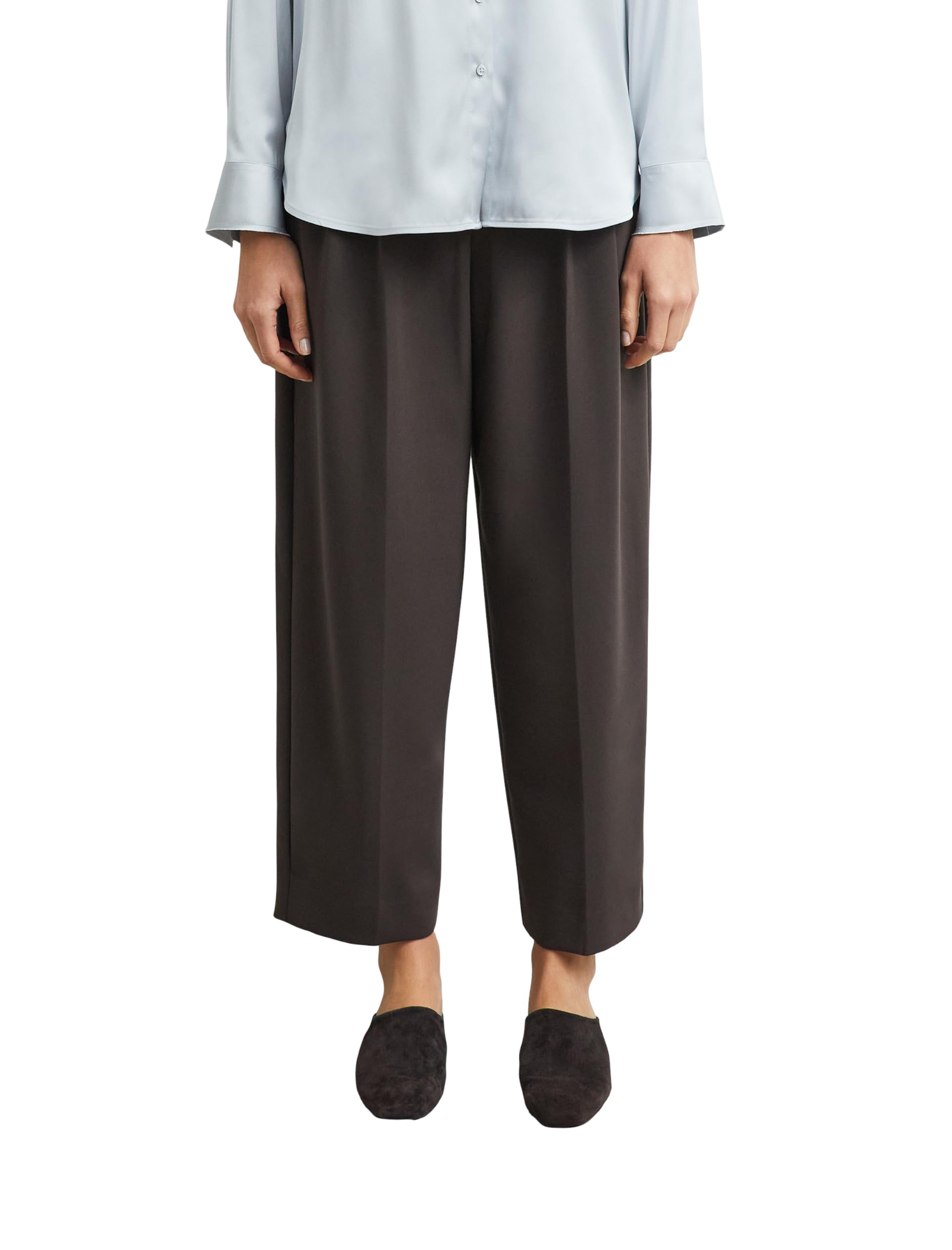 comma-hose-wide-leg-nadelstreifen-g-rtel-dunkelbraun image 1