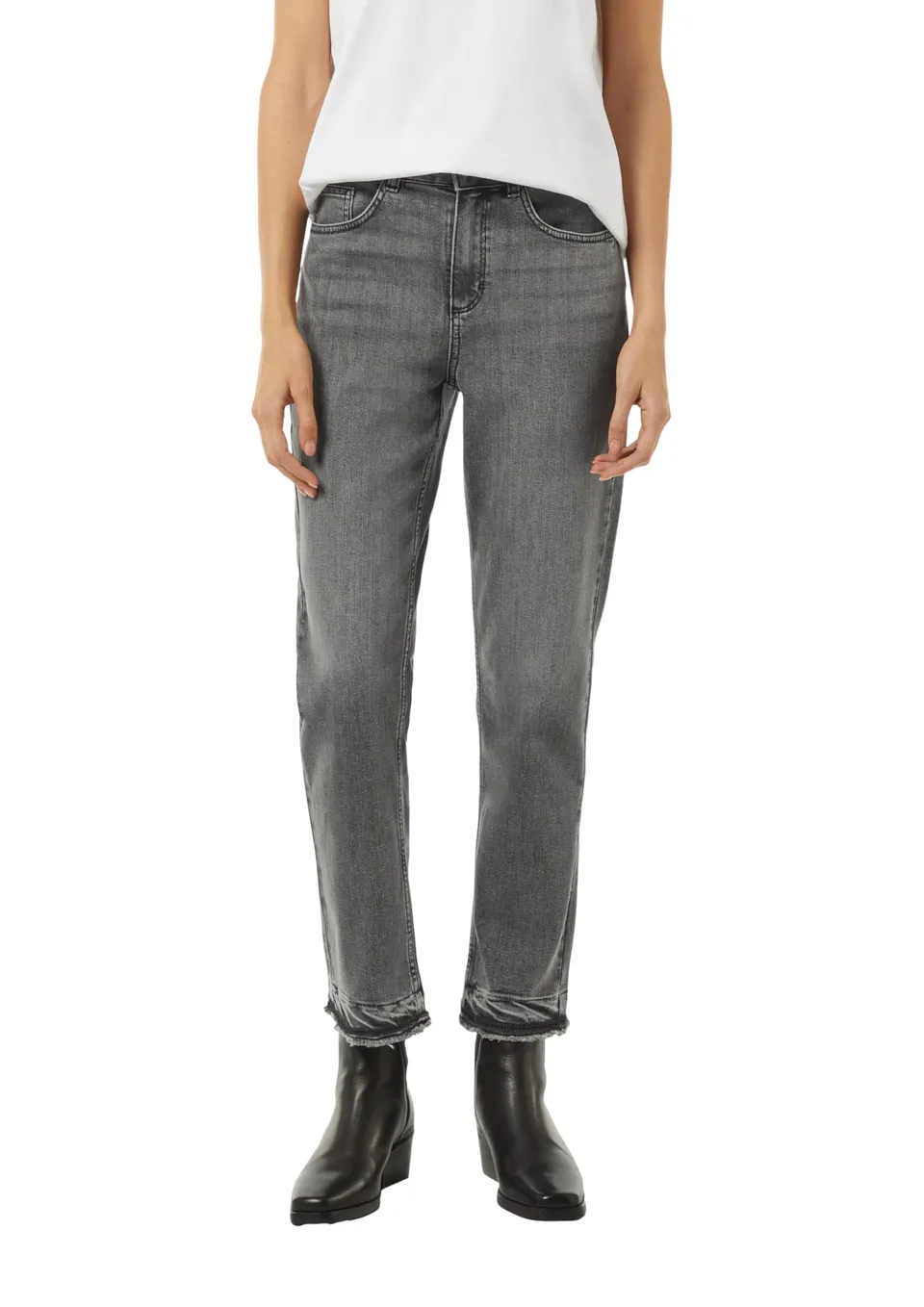 comma-jeans-straight-leg-mit-fransensaum-gr-42-blau image 1