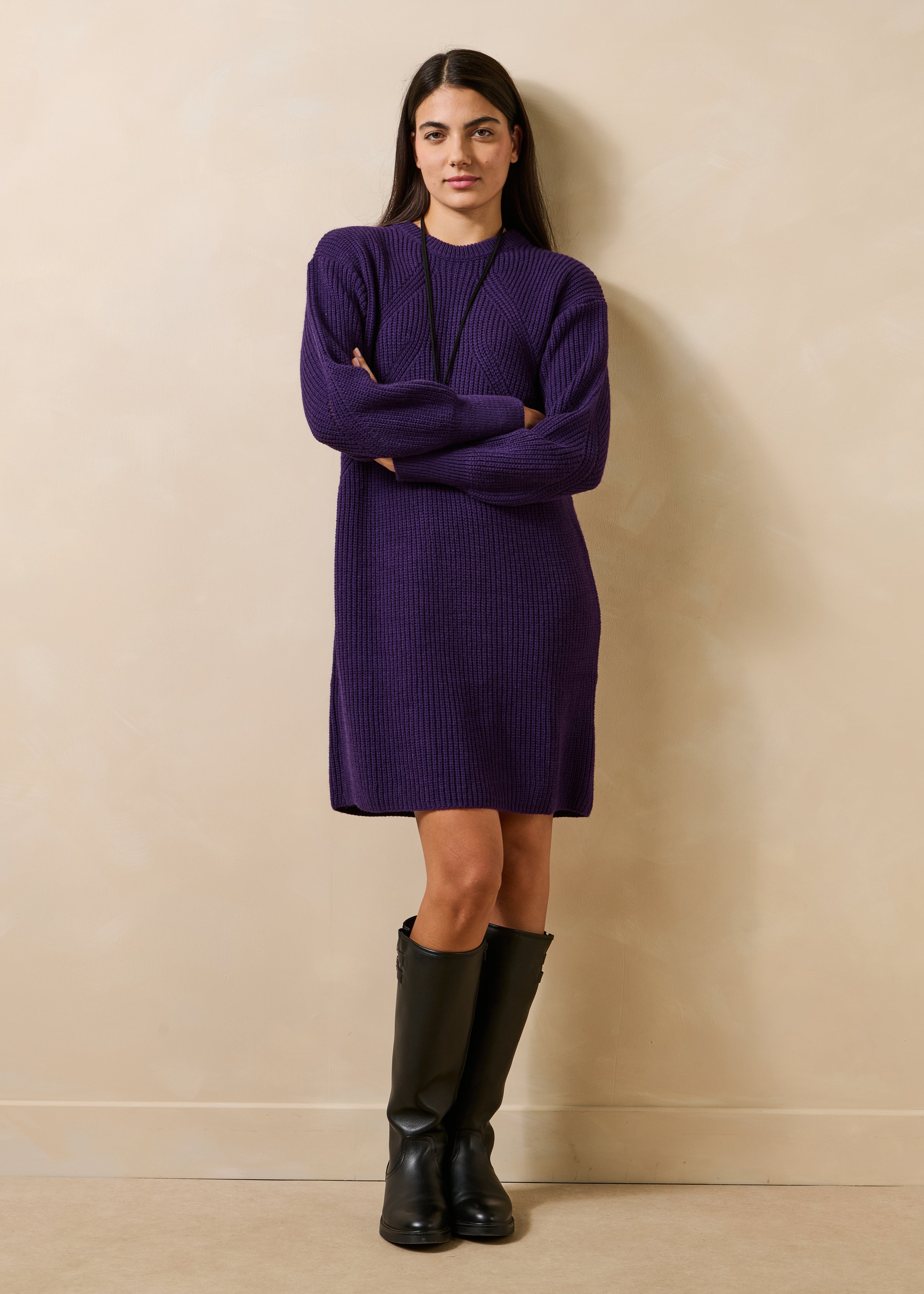la-f-e-marabout-e-godoy-strickkleid-violett-wolle-alpaka image 2