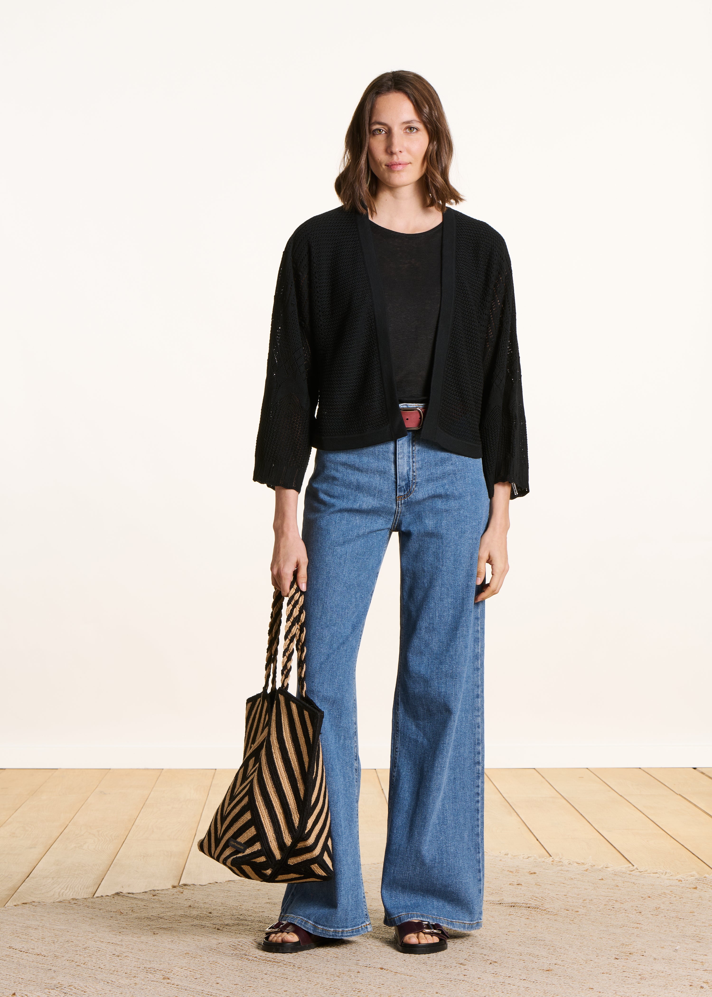 la-f-e-marabout-e-franka-gilet-schwarz-lochstrick-gr-m image 2