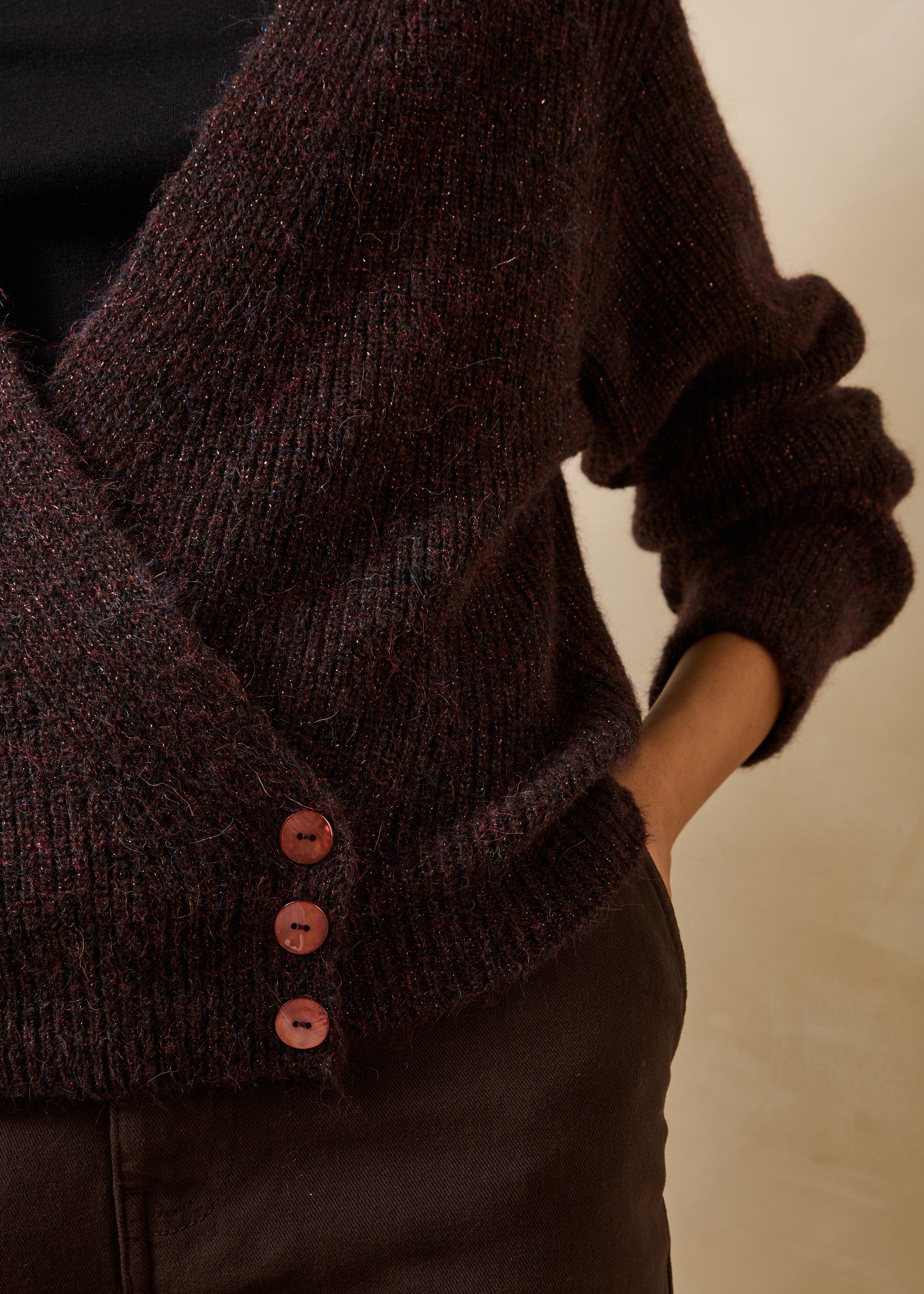 la-f-e-marabout-e-gorgeti-strickweste-damen-braun-wolle image 5
