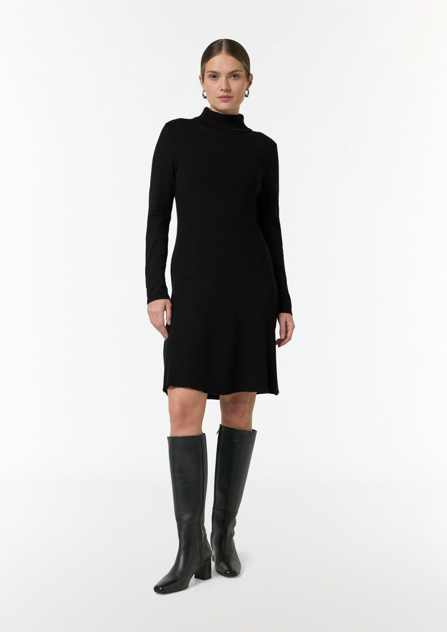 comma-rippstrickkleid-kleid-schwarz-gr-38-turtleneck-kurz image 6