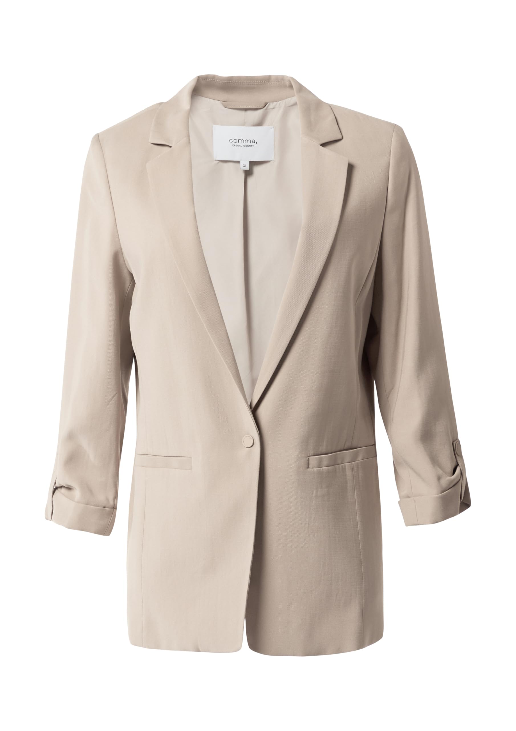 comma-antaillierter-blazer-viskosetwill-gr-36-sandstein image 3