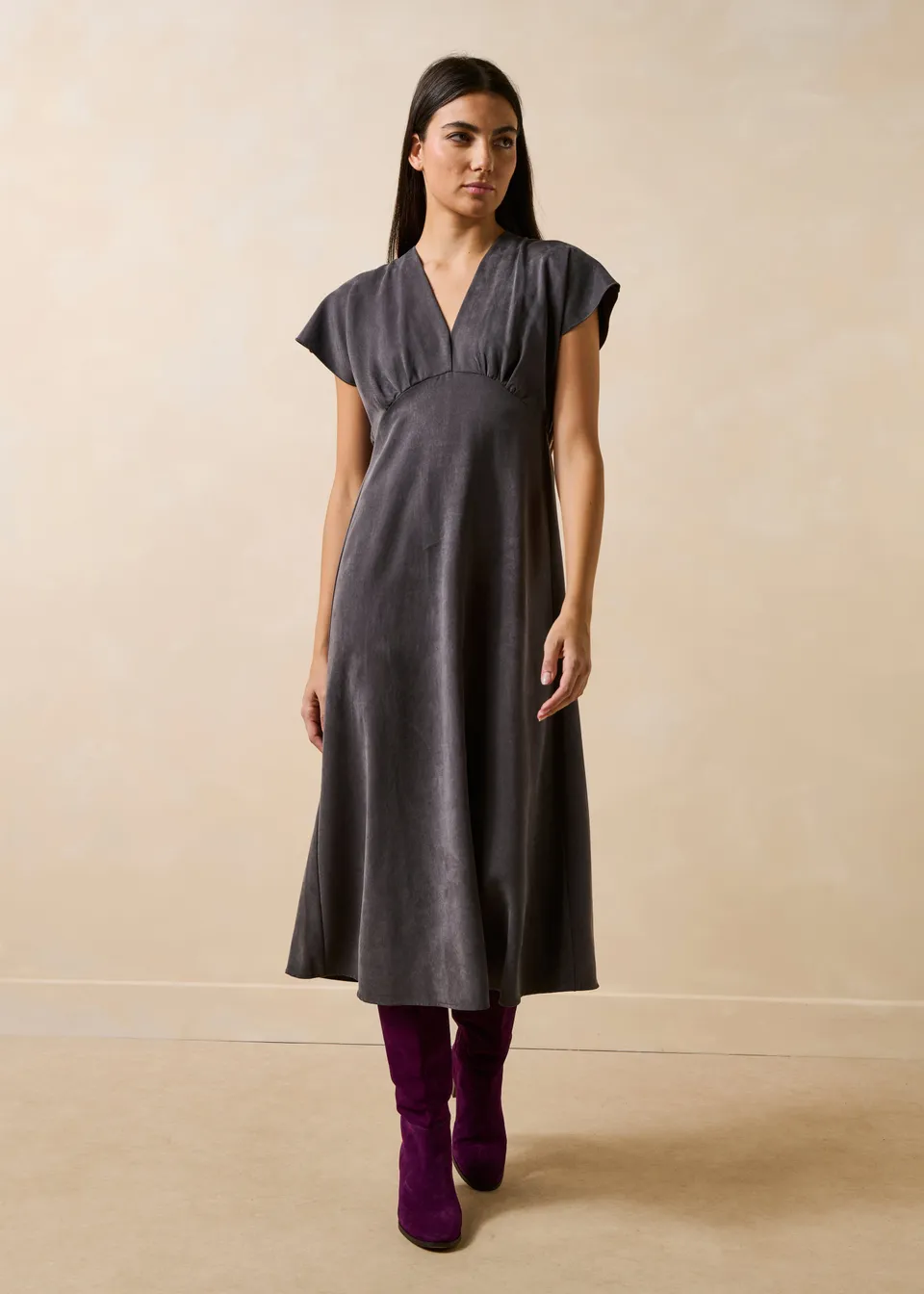 la-f-e-marabout-e-guprel-satin-kleid-anthrazit-lang image 1
