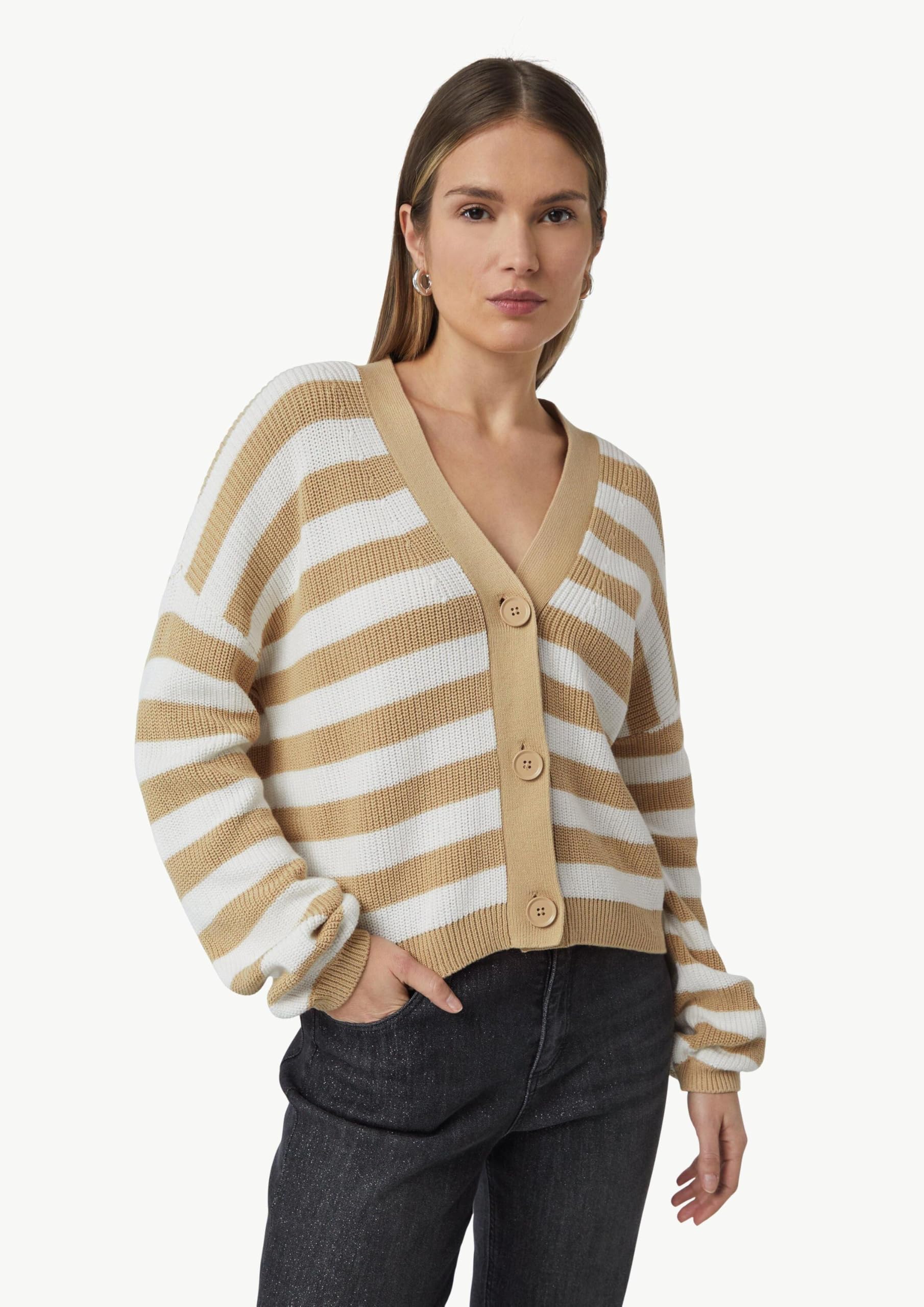 comma-strickjacke-wollmix-damen-pink-mit-logo-stickerei image 5