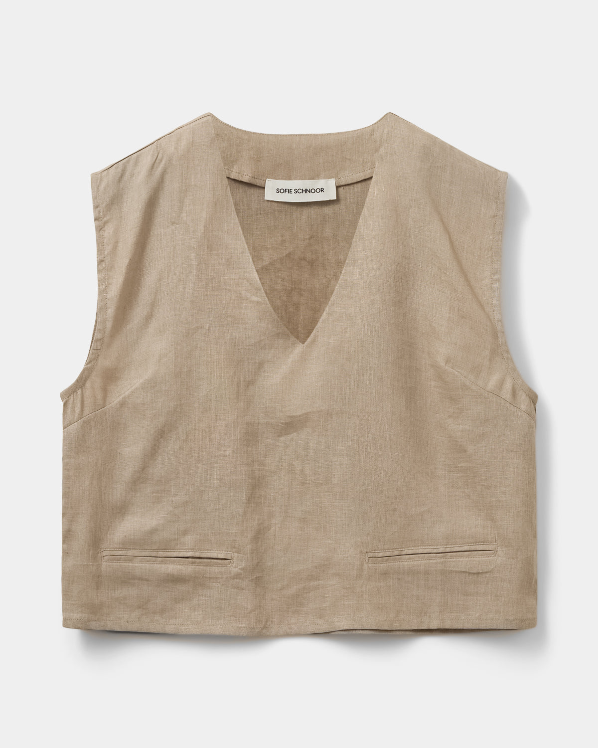 sofie-schnoor-women-inayasw-top-leinen-camel-cropped image 2