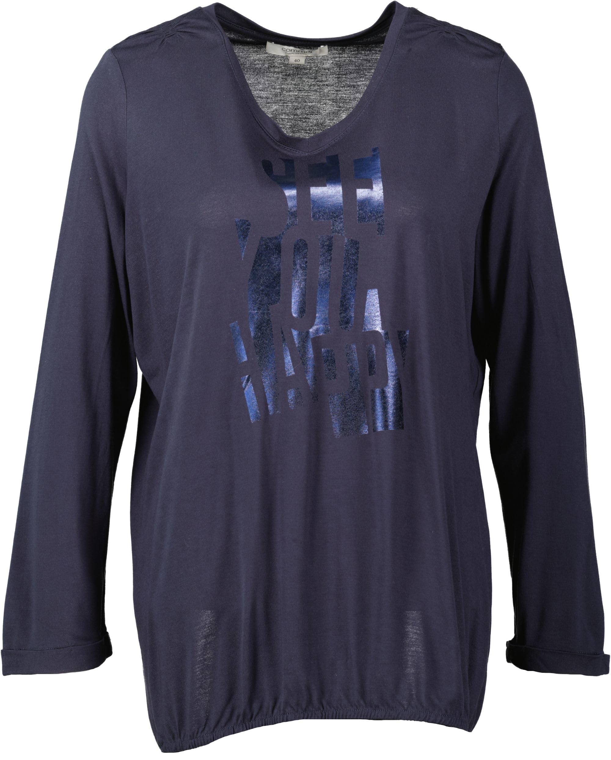 comma-langarmshirt-print-shirt-dunkelblau-jersey image 1