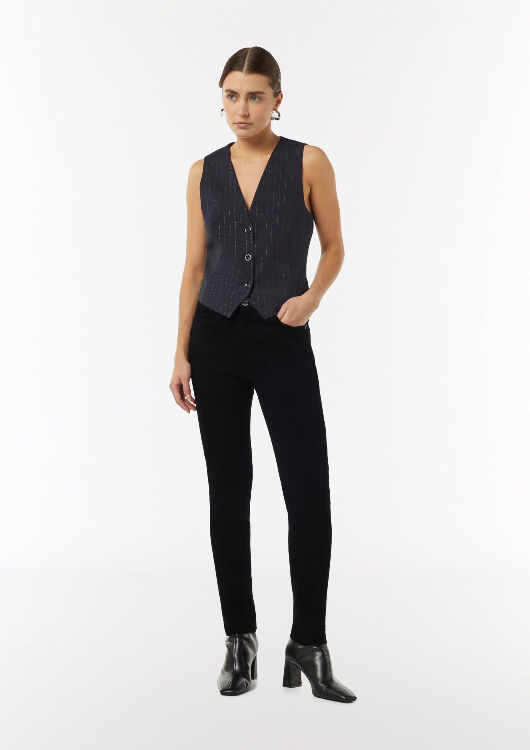 comma-jeans-2157455-skinny-black-denim-satin-gr-42 image 6