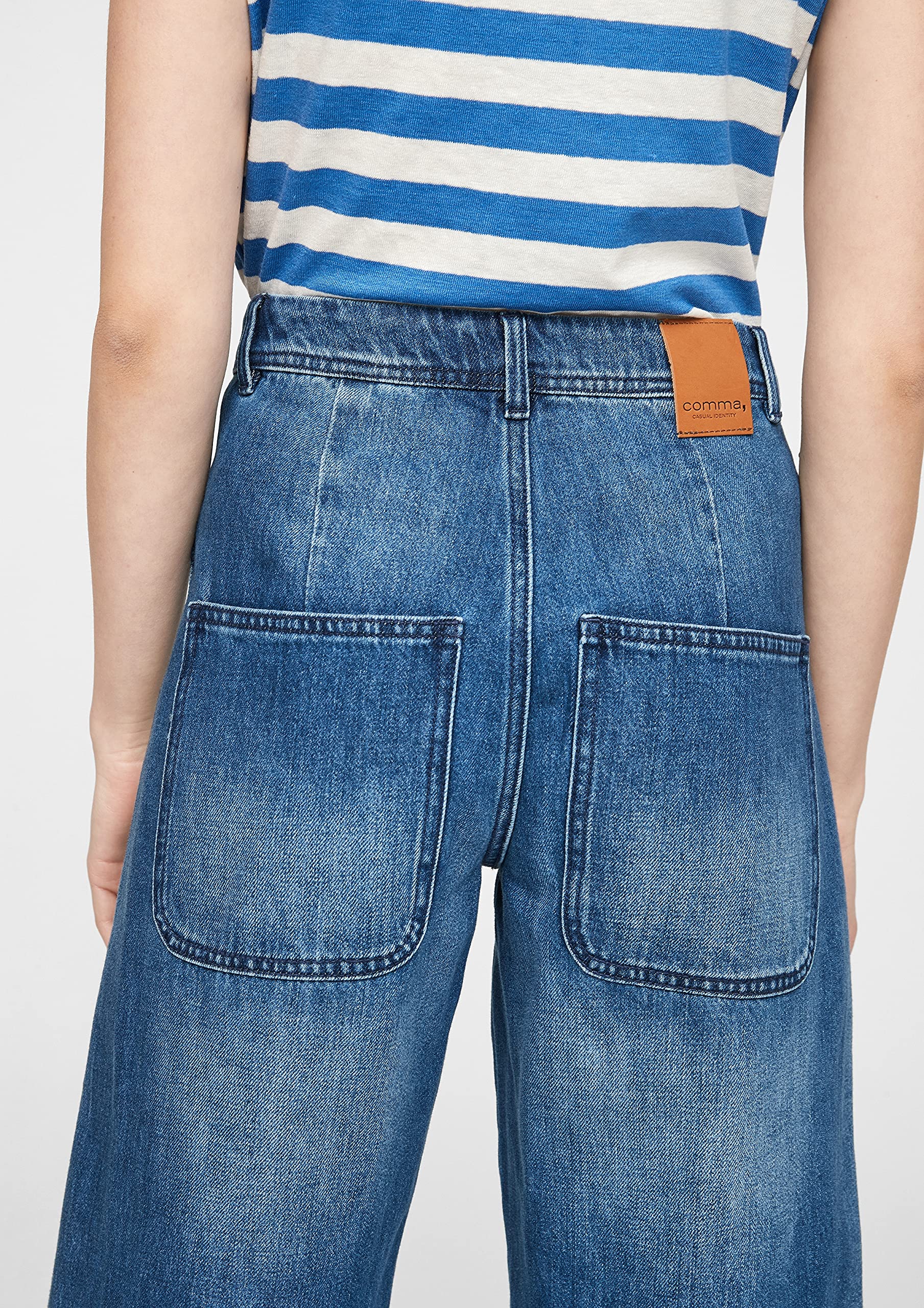 comma-culotte-jeans-damen-denim-high-rise-wide-leg-casual image 3