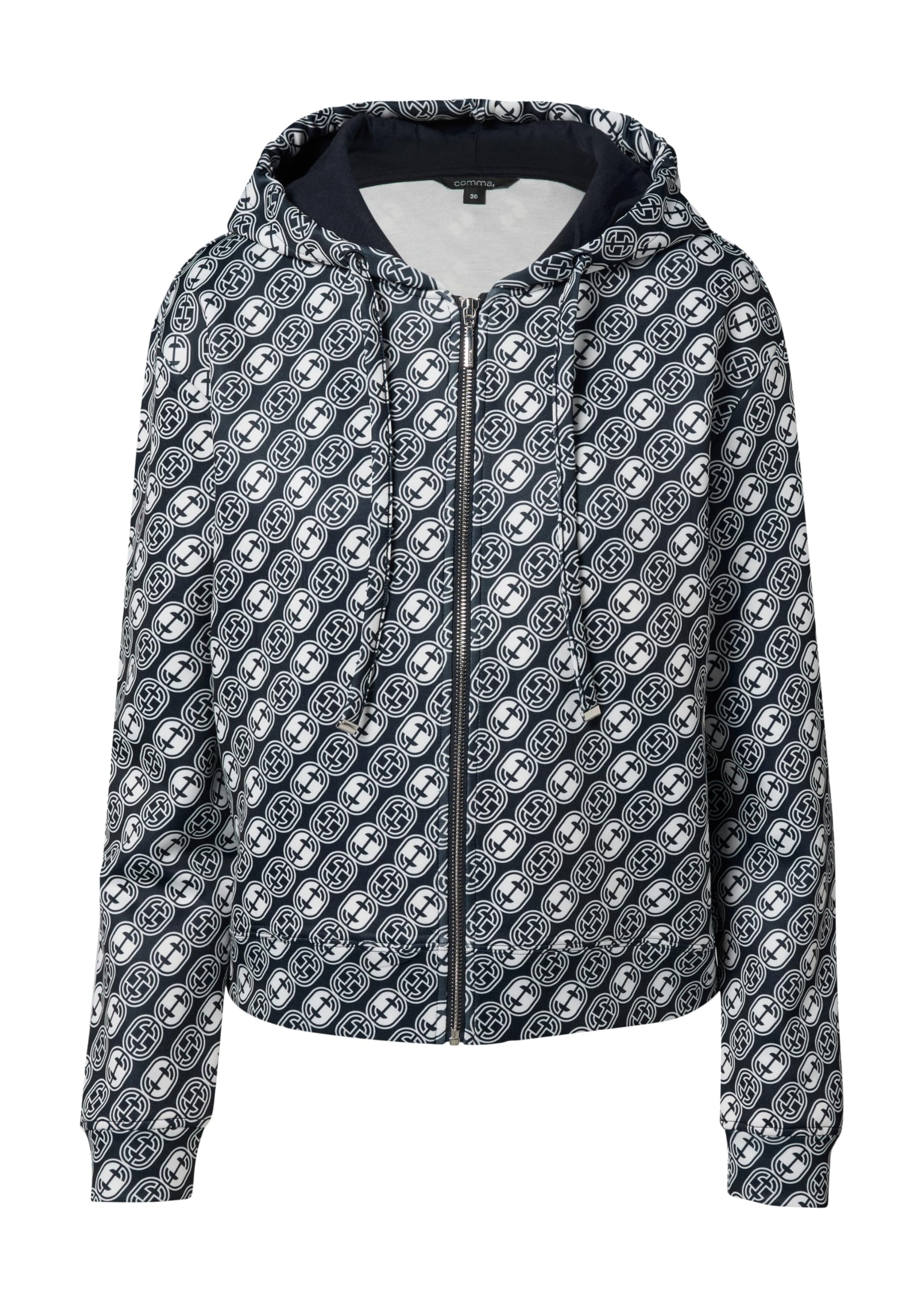 comma-sweat-jacke-damen-icon-muster-mit-kapuze image 3