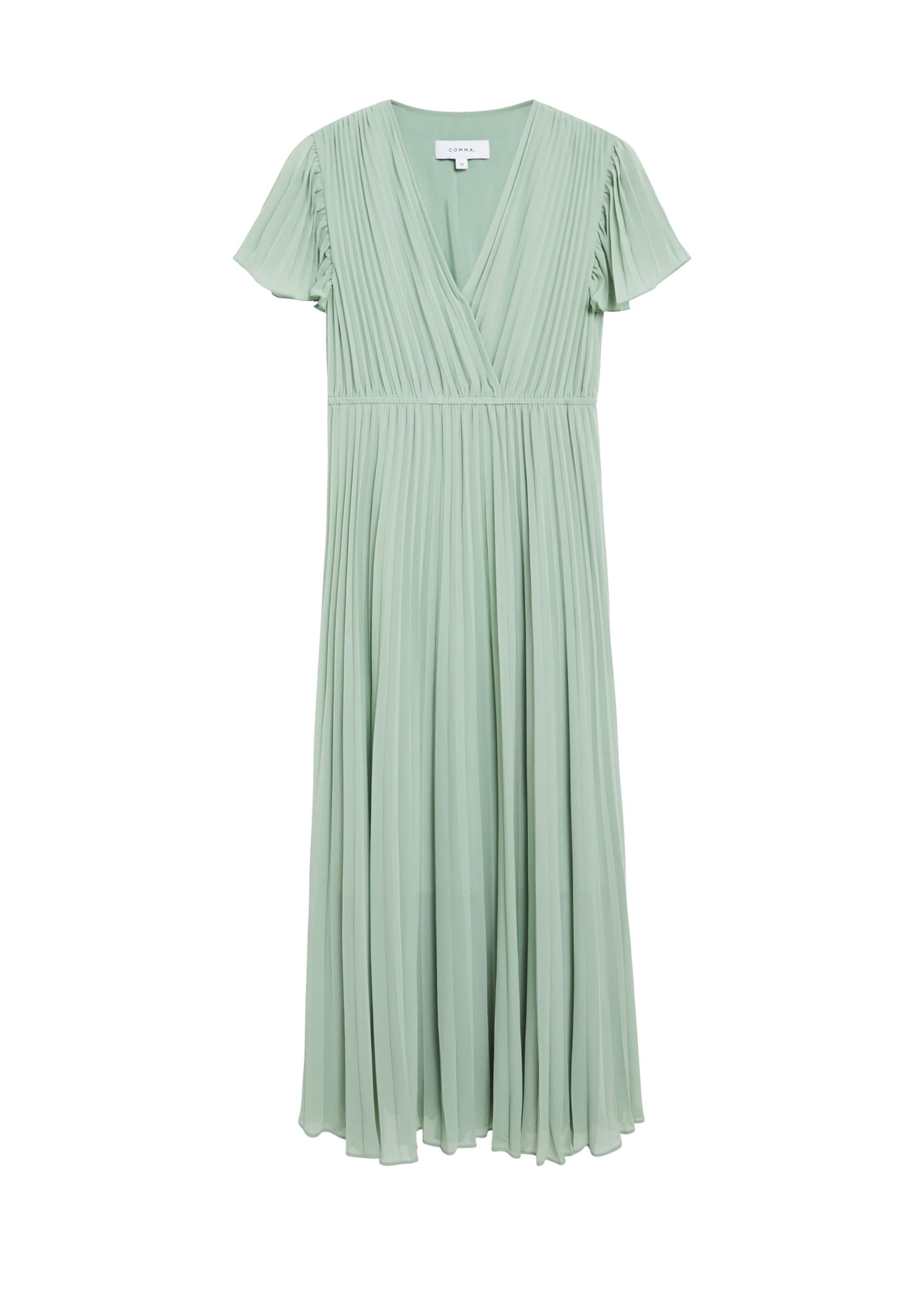 comma-midikleid-plissee-v-ausschnitt-fl-gel-rmel image 3