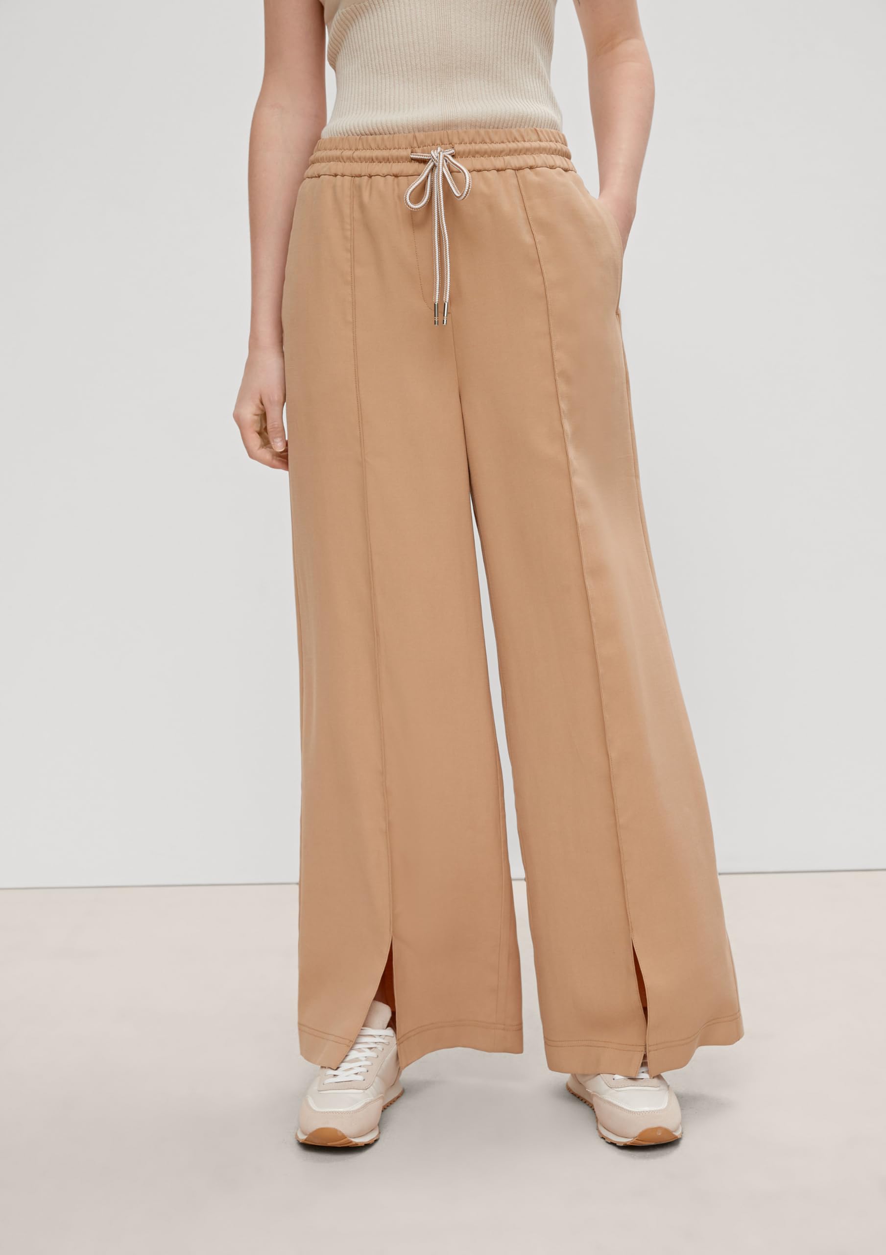 comma-trousers-marlenehose-gr-44-beige-saumschlitz-gummibund image 7