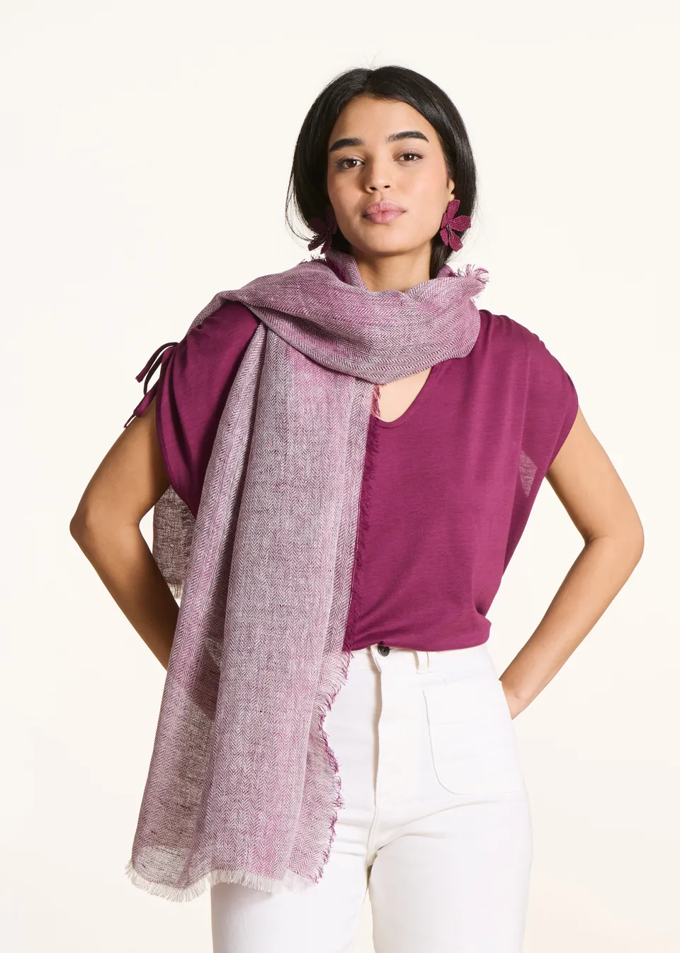 la-f-e-marabout-e-foulard-schal-leinen-violett-tu image 1