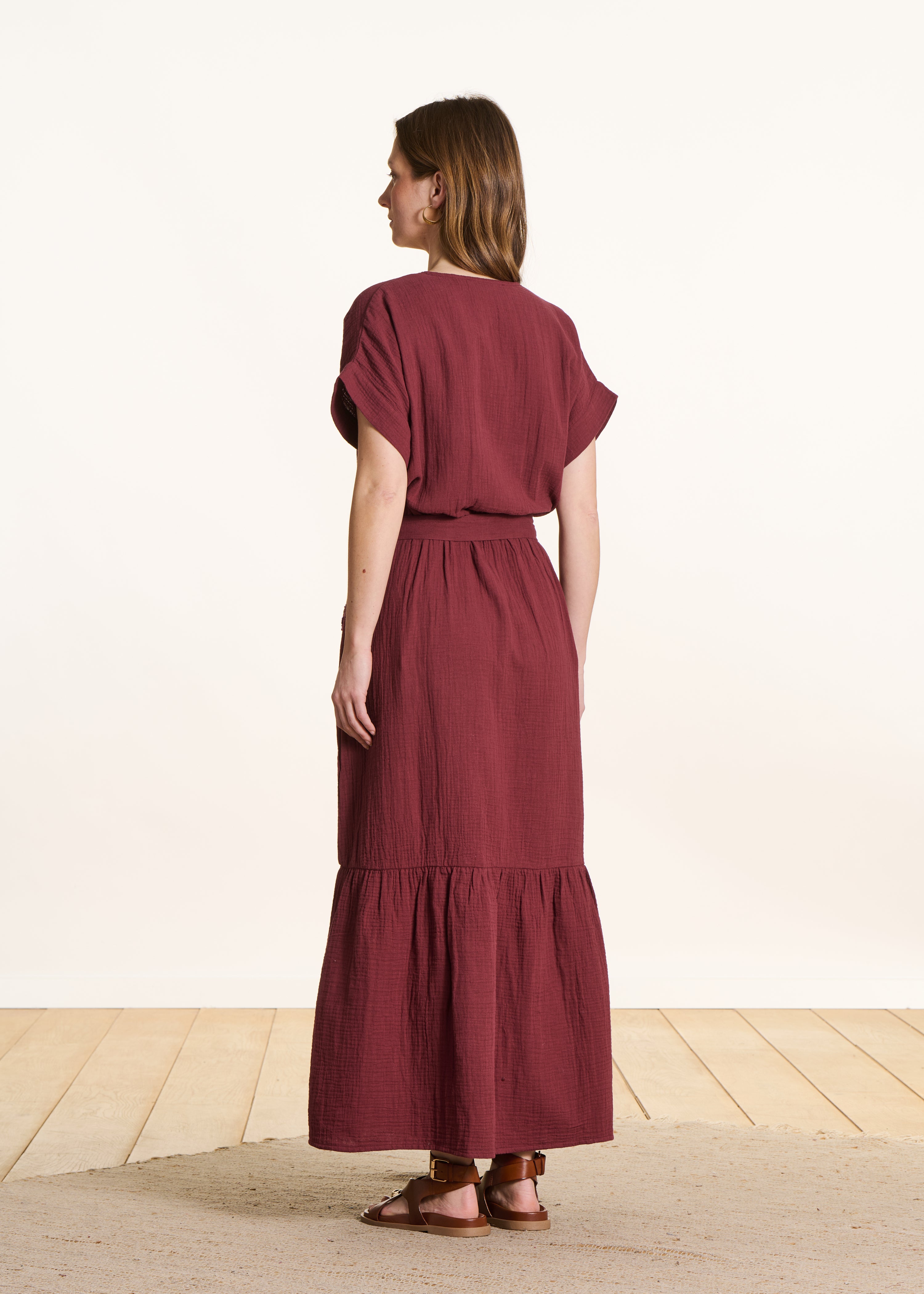 la-f-e-marabout-e-robe-braun-bio-baumwolle-damen-stickerei image 2