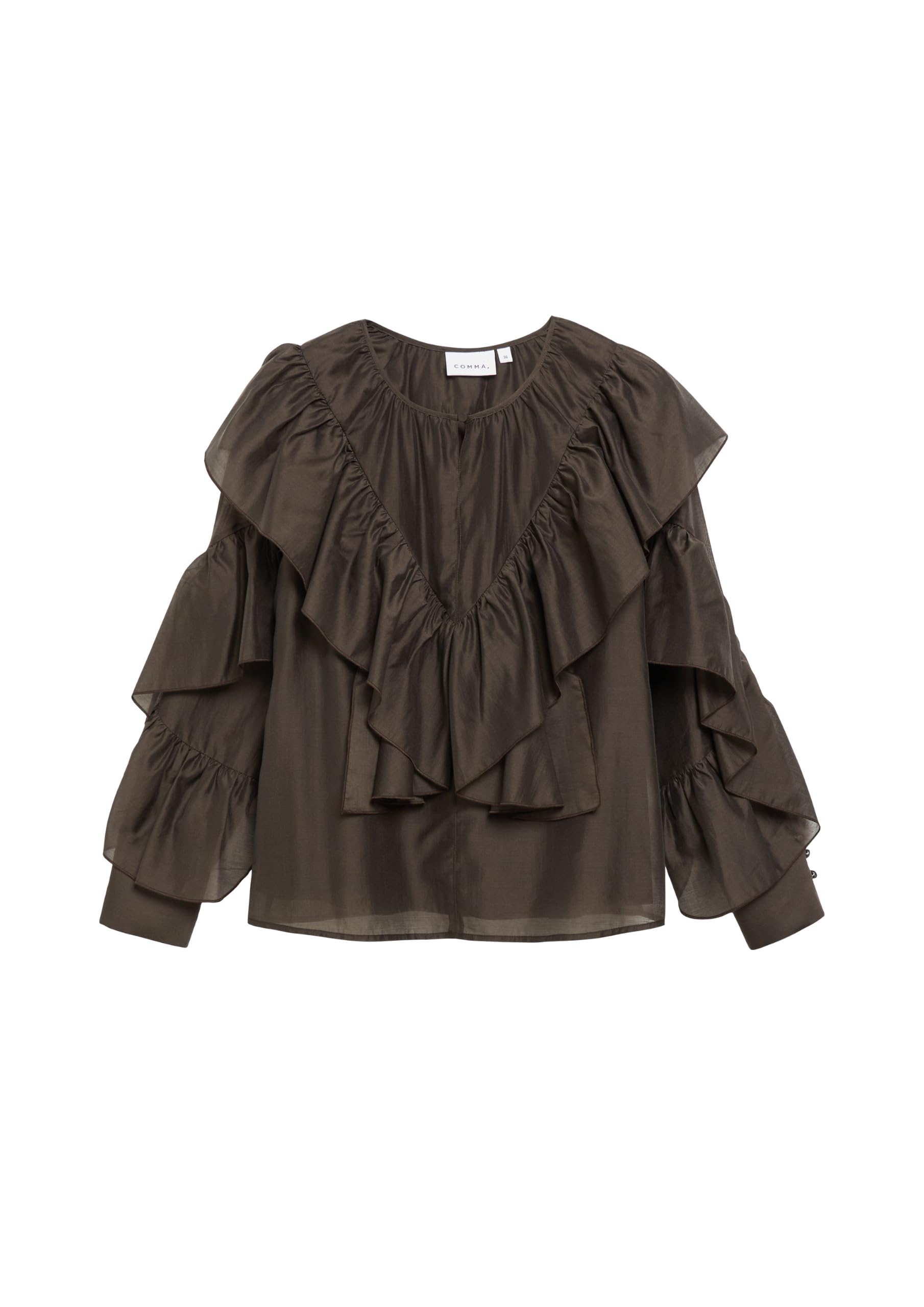 comma-blouses-volant-bluse-langarm-gr-36-mit-raffung image 4