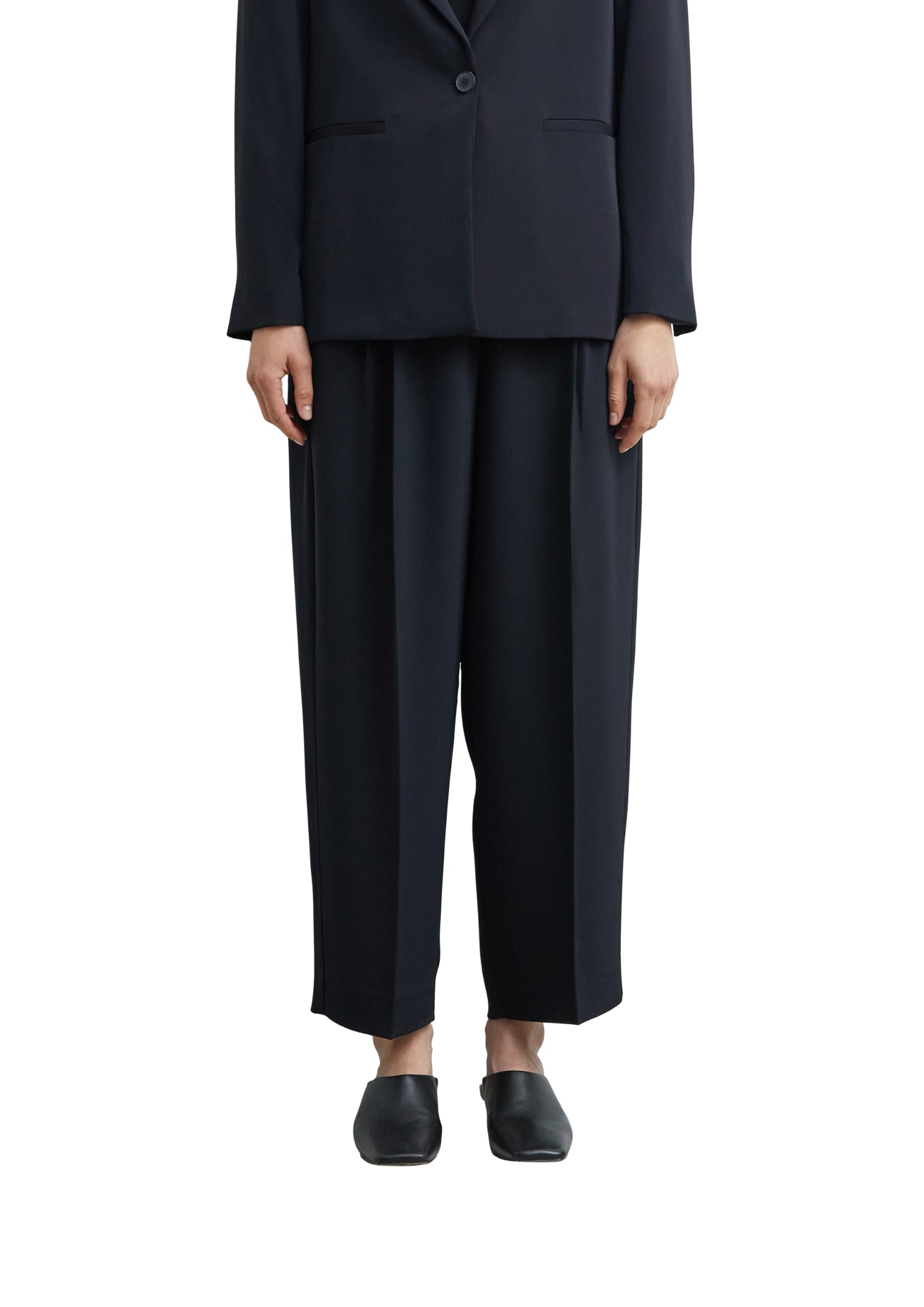 comma-bundfaltenhose-wide-leg-ankle-mid-rise-navy-gr-34 image 1