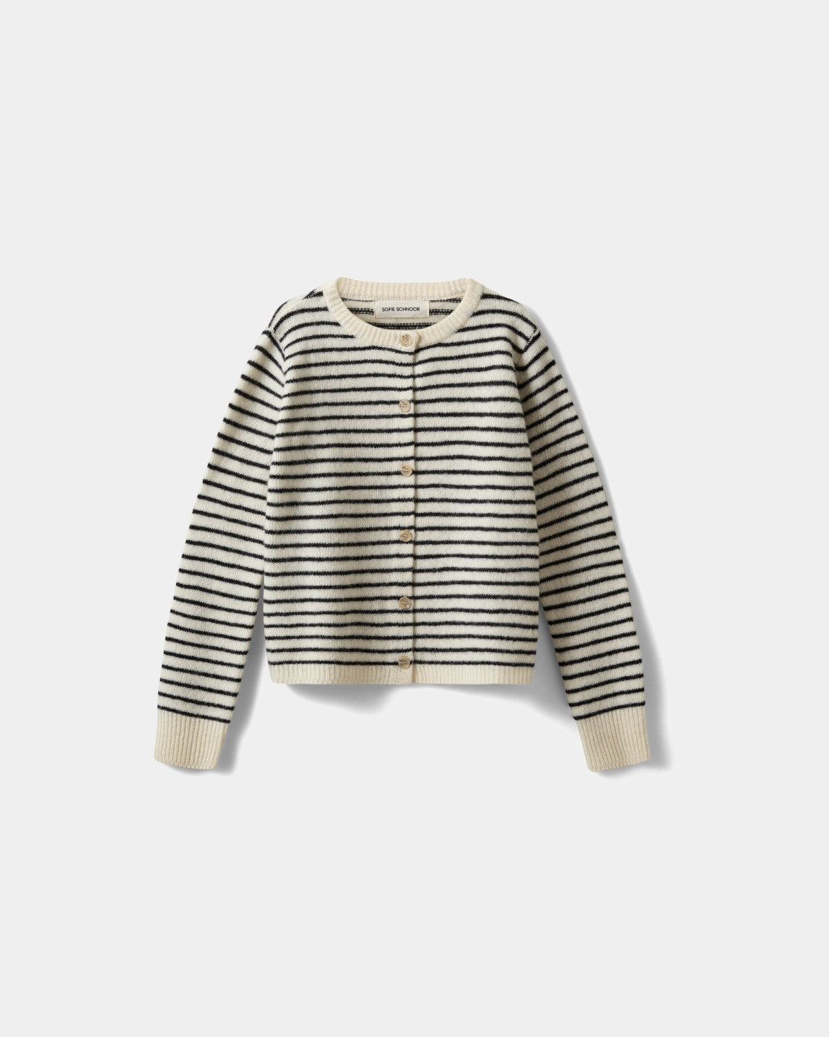sofie-schnoor-young-cissesy-cardigan-off-white-striped-wolle image 1