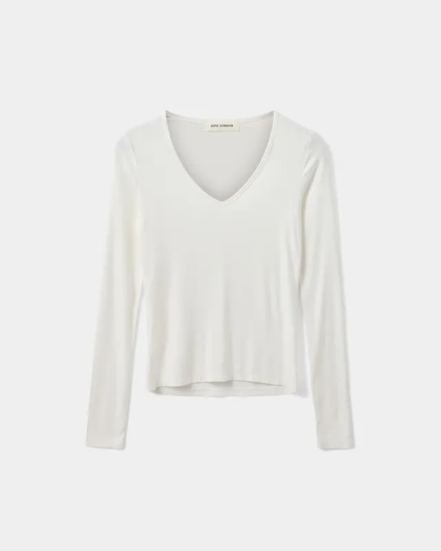 sofie-schnoor-women-sallysw-langarmshirt-wei-v-ausschnitt image 1