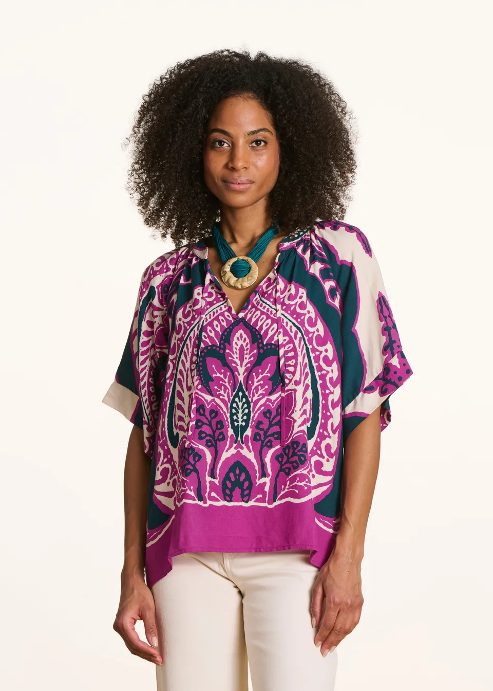 la-f-e-marabout-e-diosi-top-lila-gemustert-kurzarm image 1