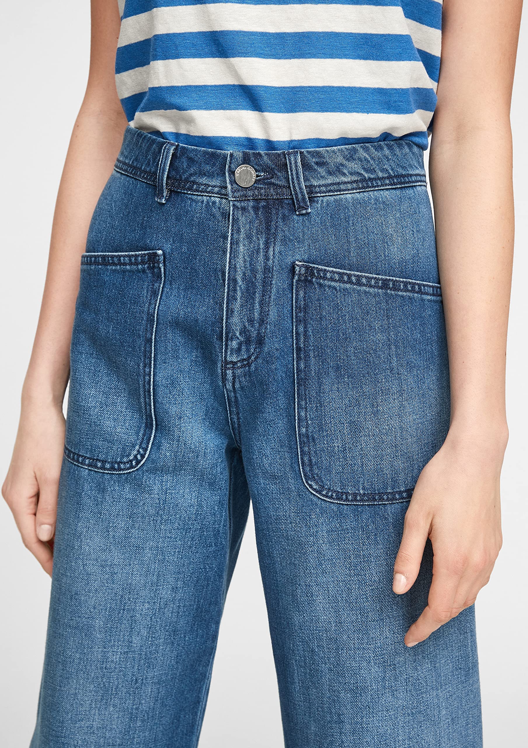 comma-culotte-jeans-damen-denim-high-rise-wide-leg-casual image 4