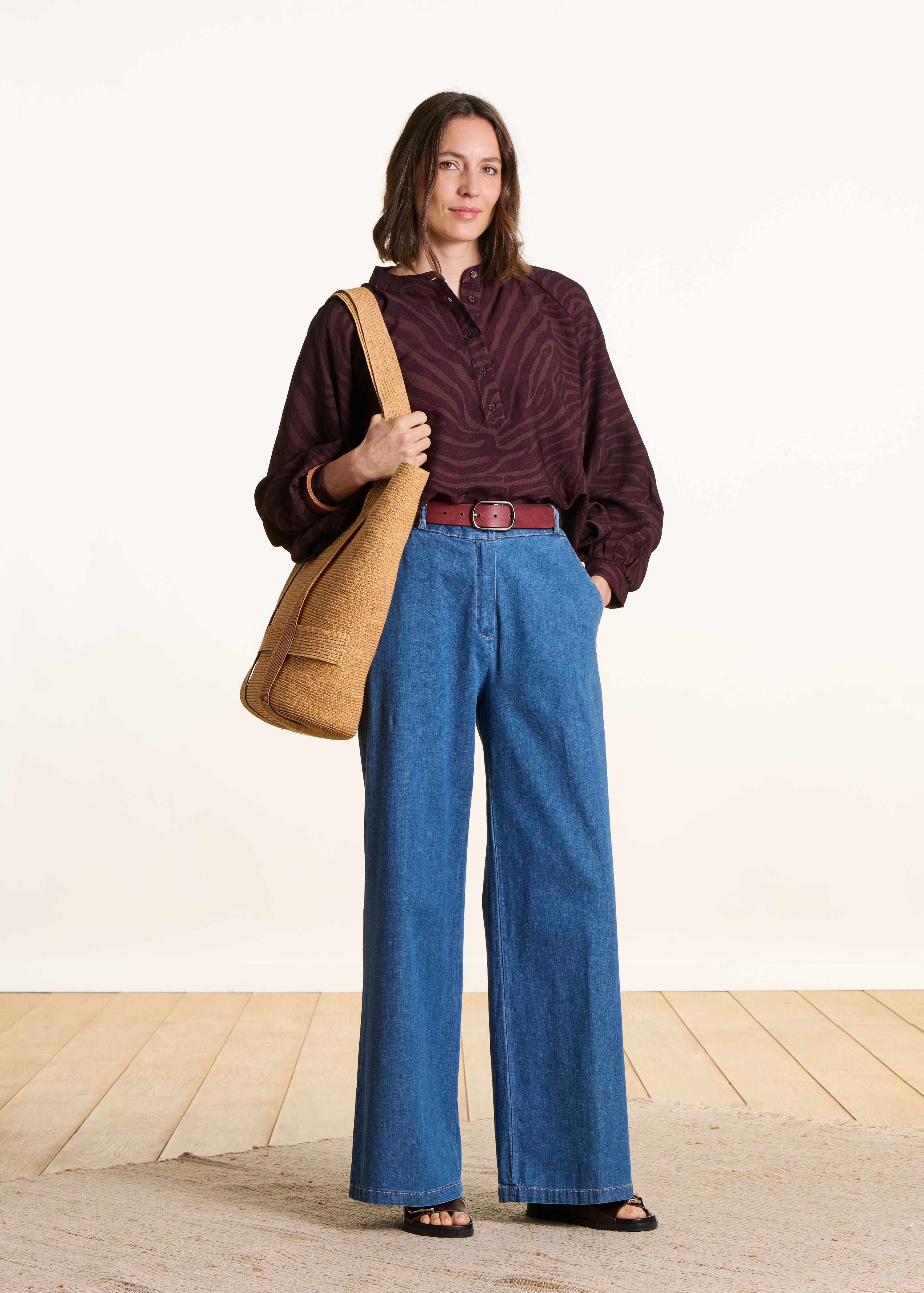 la-f-e-marabout-e-feji-bluse-braun-animalprint-oversize image 3