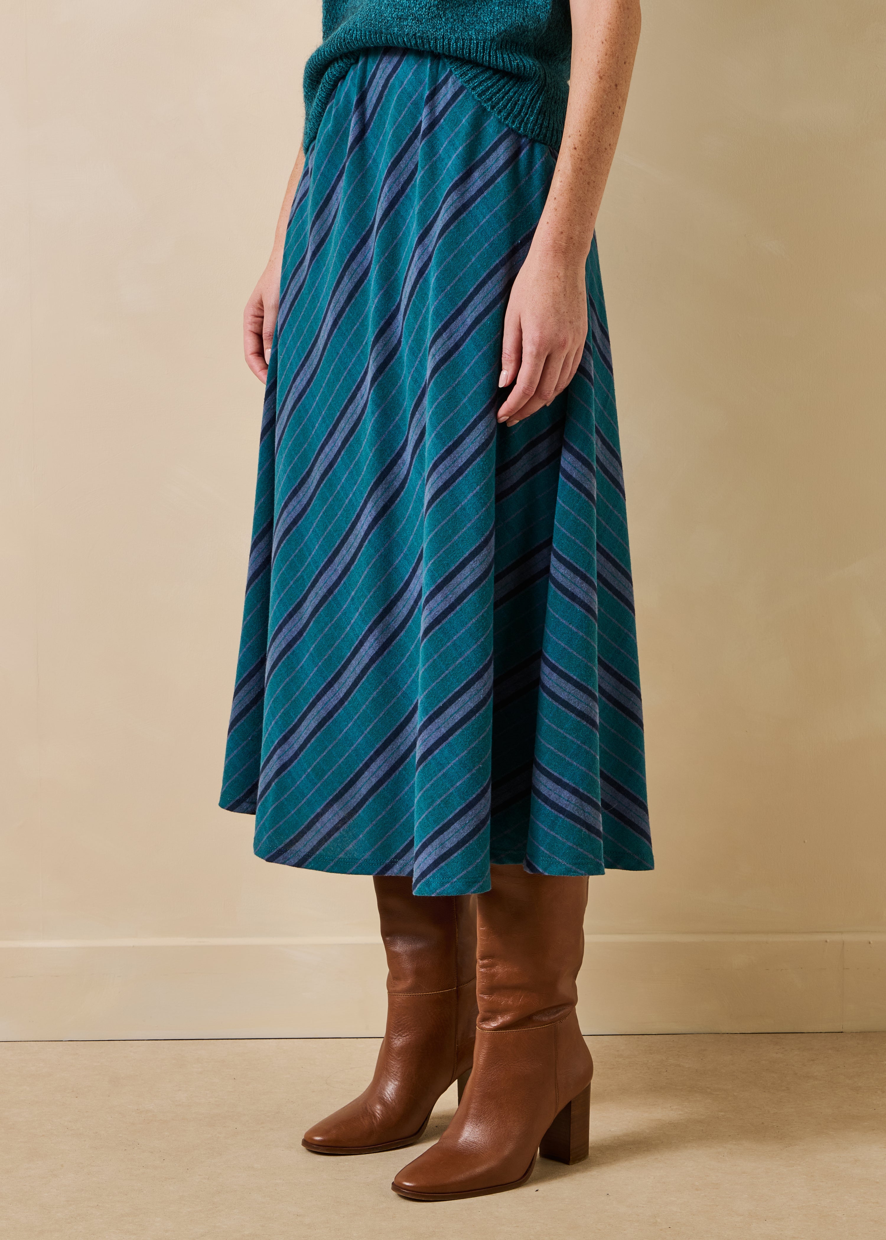 la-f-e-marabout-e-jupes-shorts-rock-gary-petrol-midi-streifen image 2