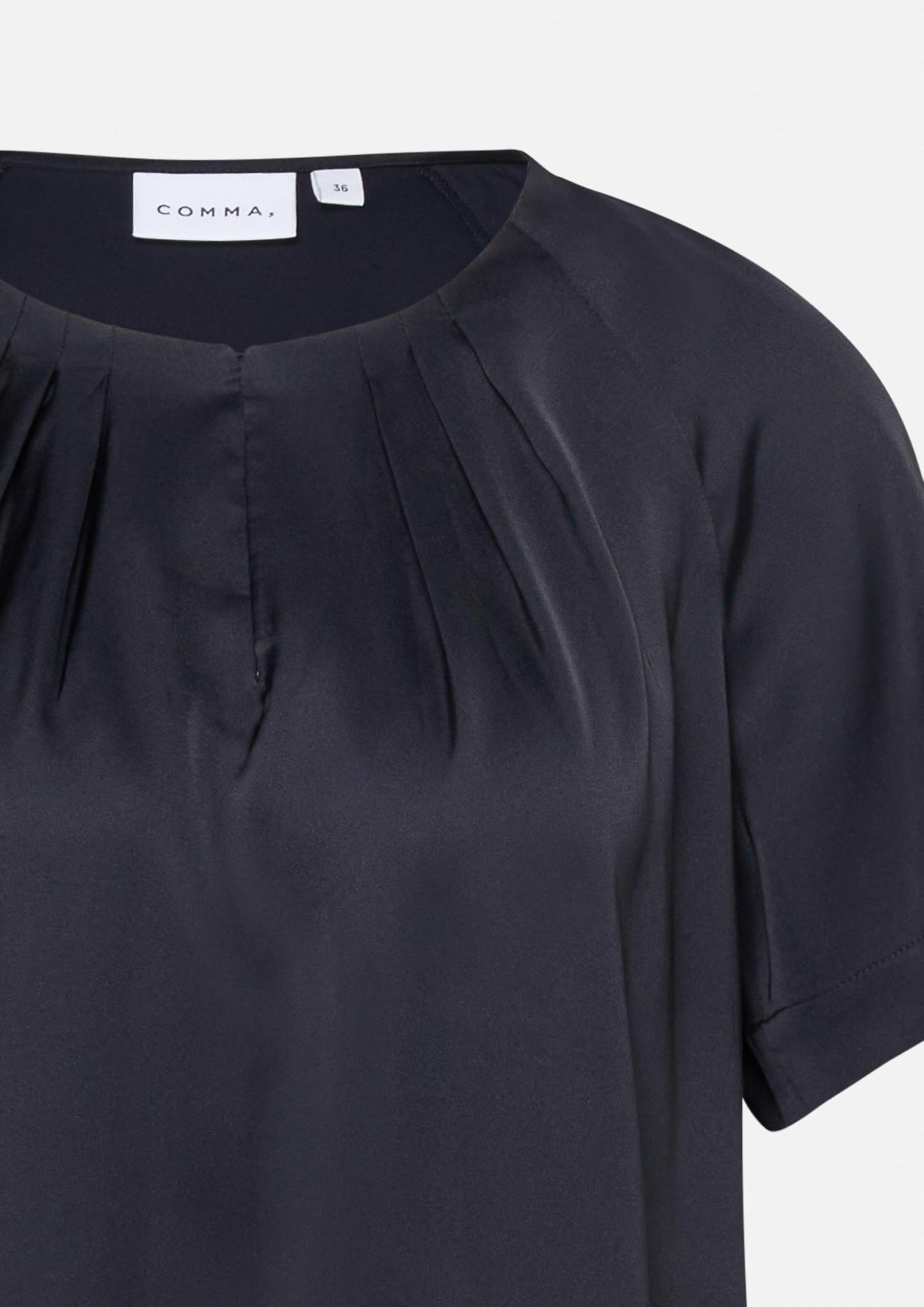 comma-baumwollbluse-damen-kurzarm-mit-faltenfront image 5