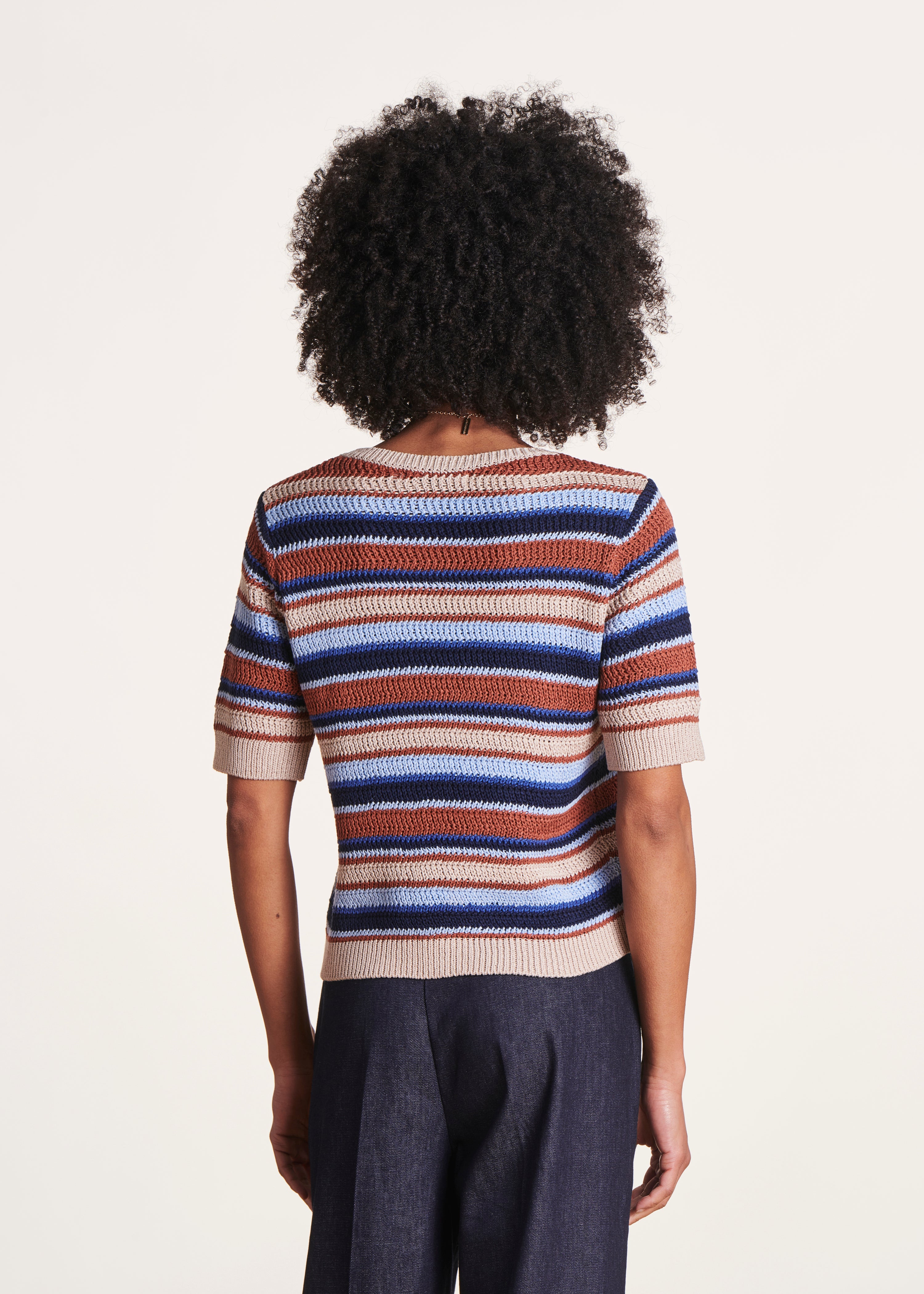 la-f-e-marabout-e-danuta-pullover-bunt-streifen-kurzarm image 3