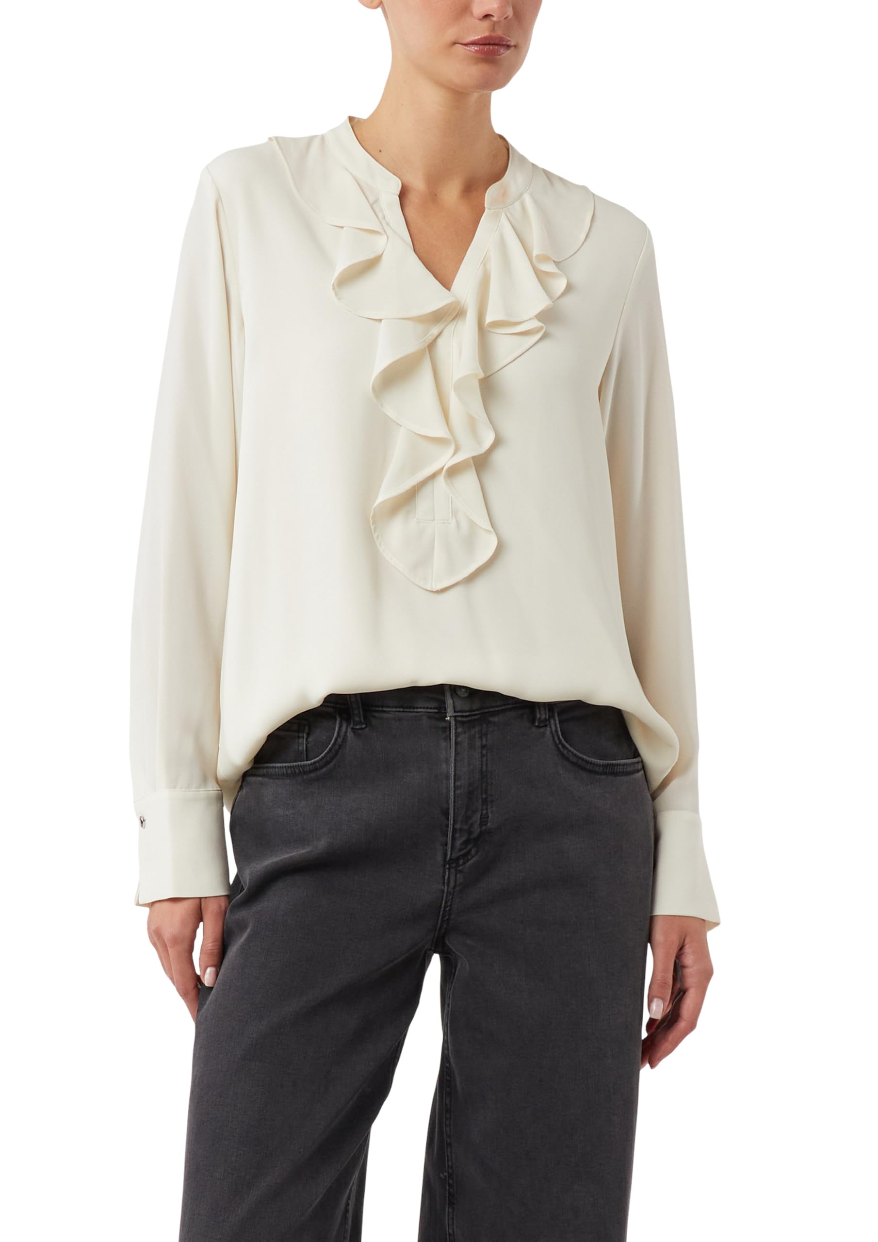 comma-2175657-bluse-mit-volant-langarm-gr-44 image 1