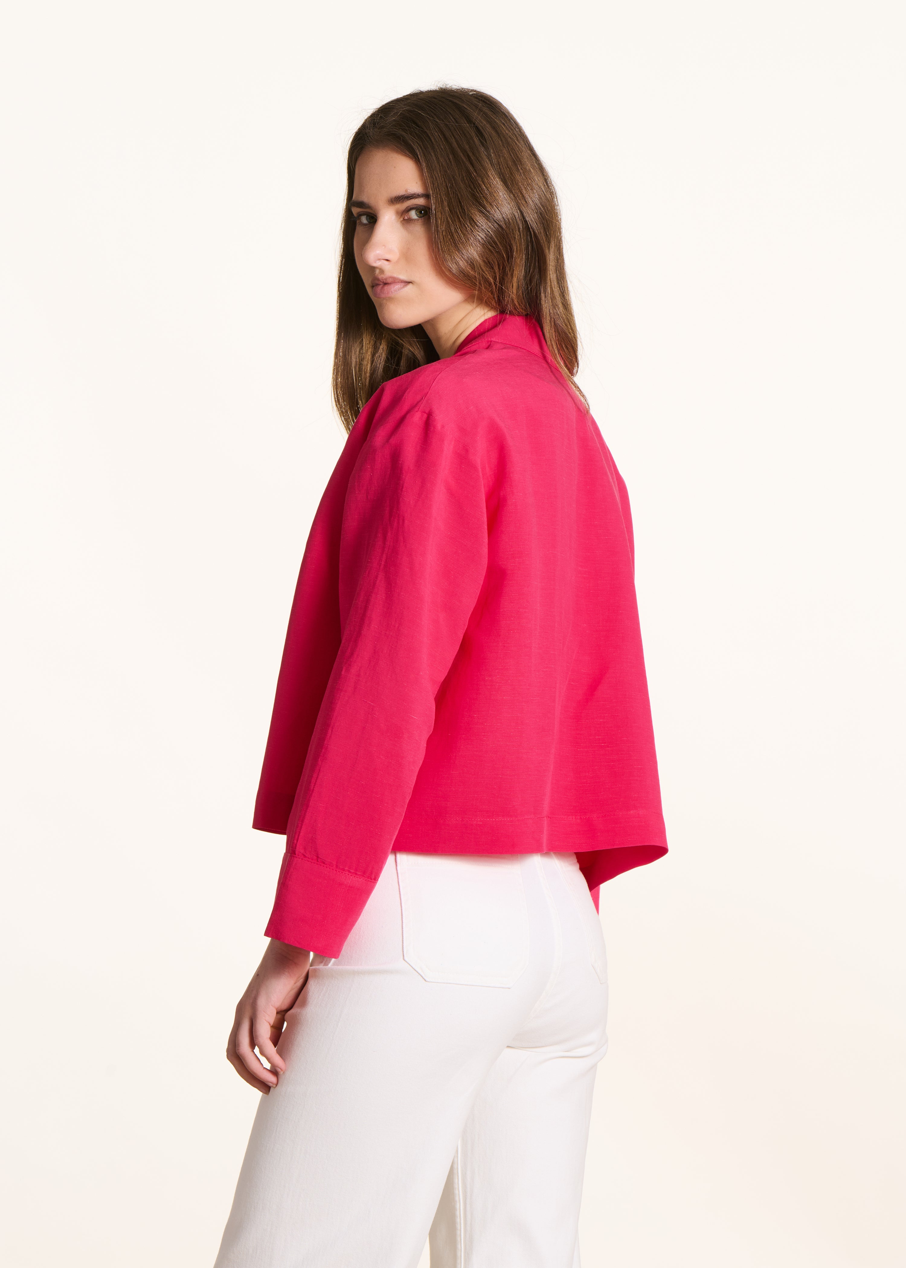 la-f-e-marabout-e-poma-jacke-fuchsia-kurze-damenjacke-leinen image 3