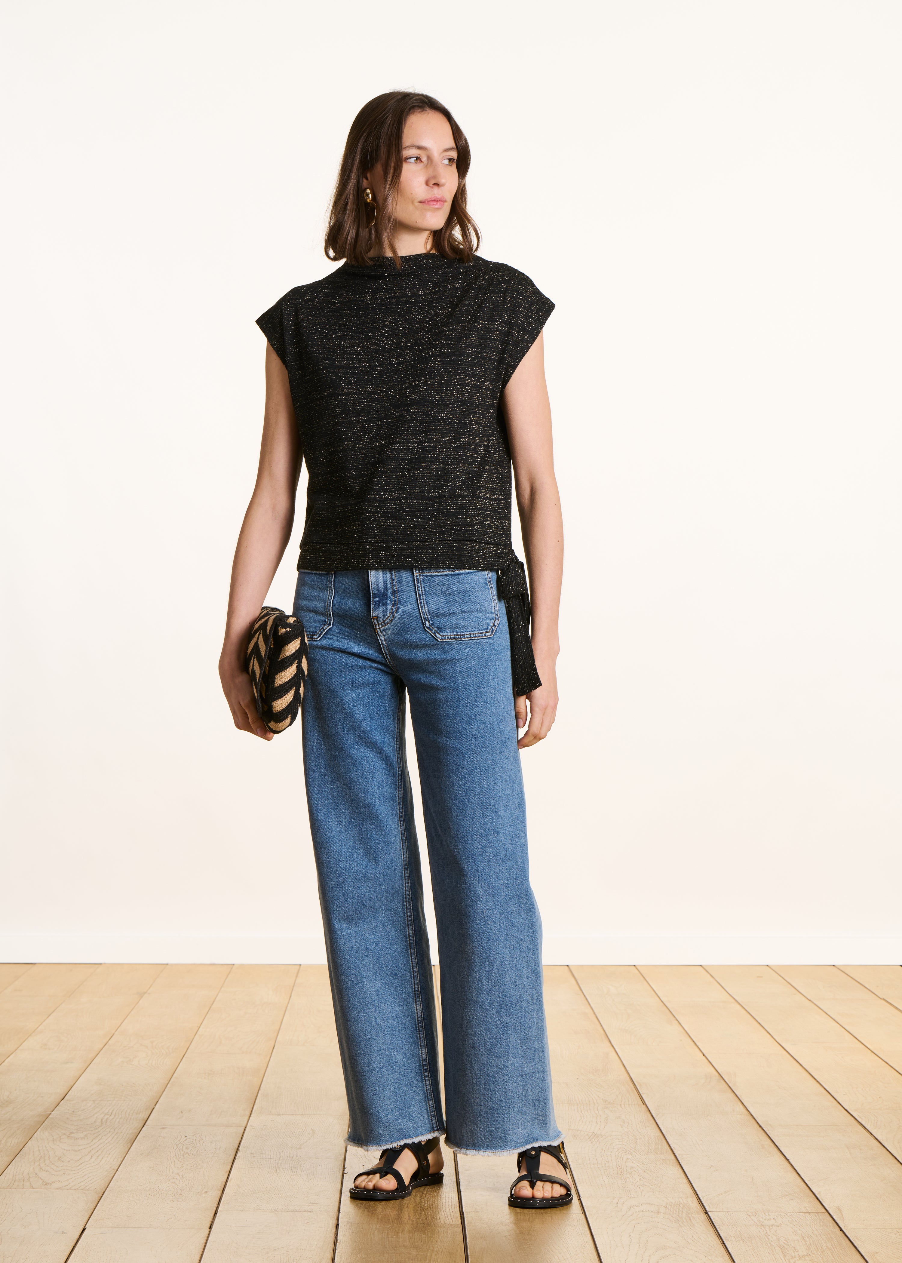la-f-e-marabout-e-fanchon-t-shirt-schwarz-irisierend-knoten image 2