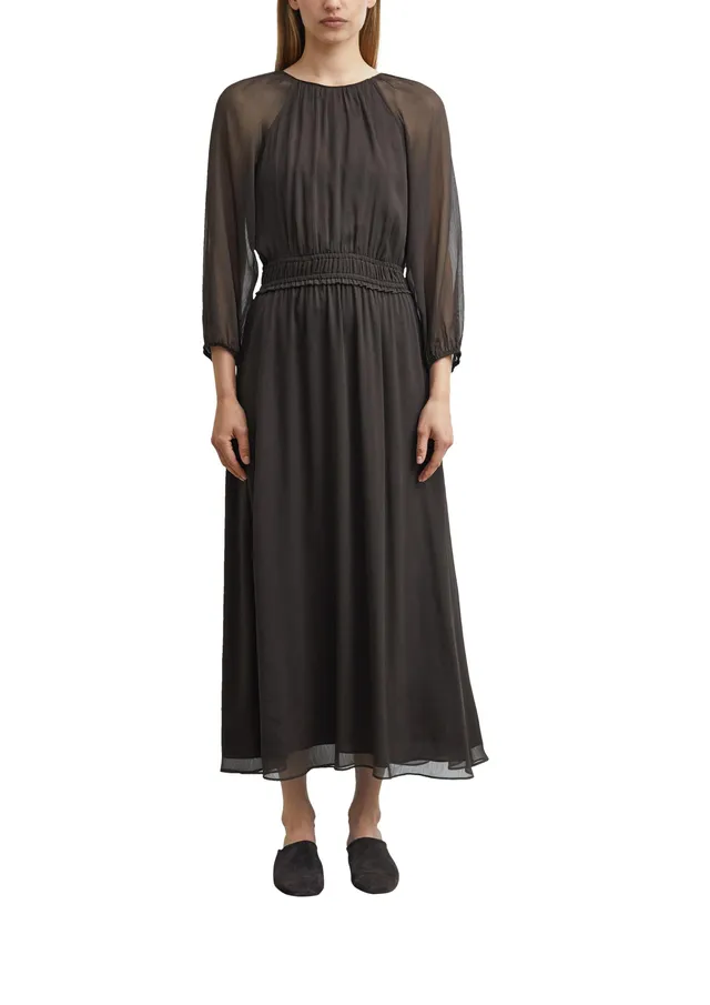 comma-maxikleid-chiffon-langarm-kleid-38-semi-transparent image 1