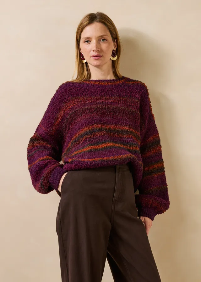 la-f-e-marabout-e-gebi-pullover-bordeaux-gestreift-langarm image 1