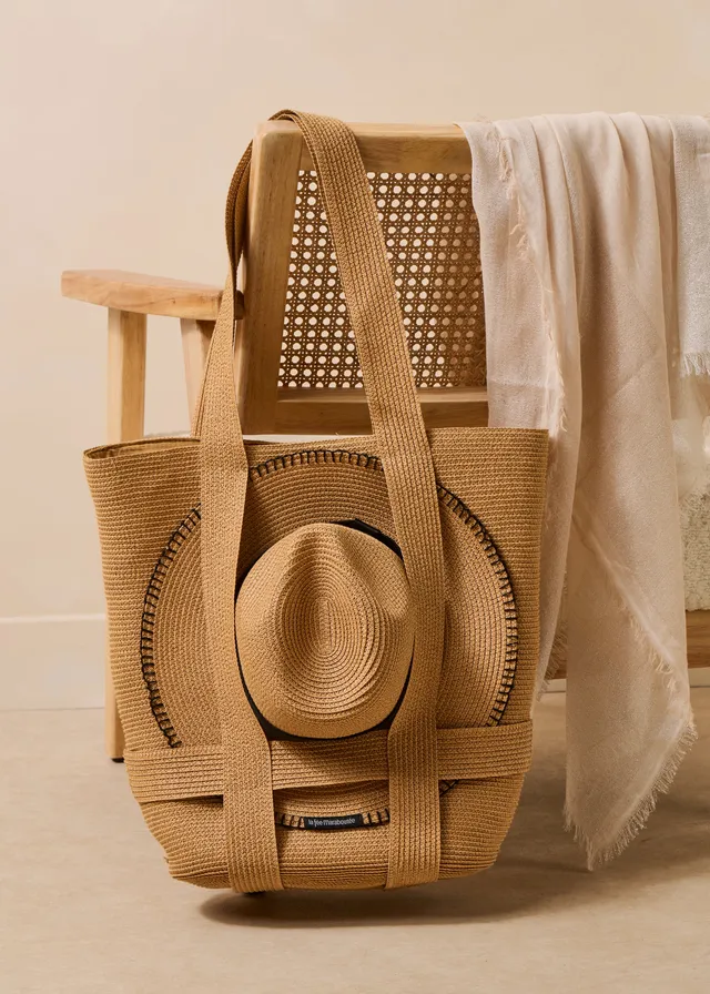 la-f-e-marabout-e-filma-shopper-beige-stroh-strandtasche image 1